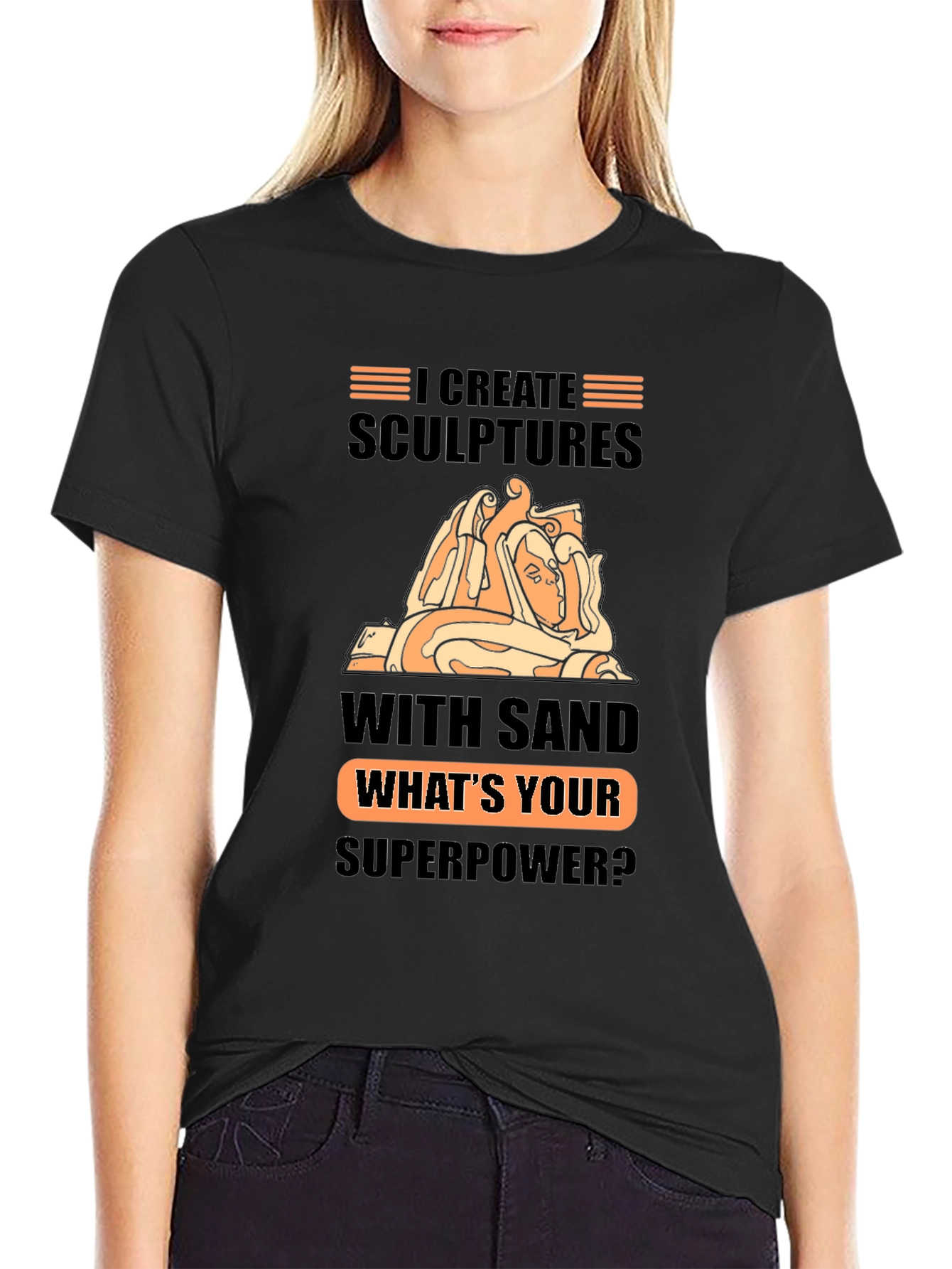 Sand Sculptor Superpower Black T-Shirt