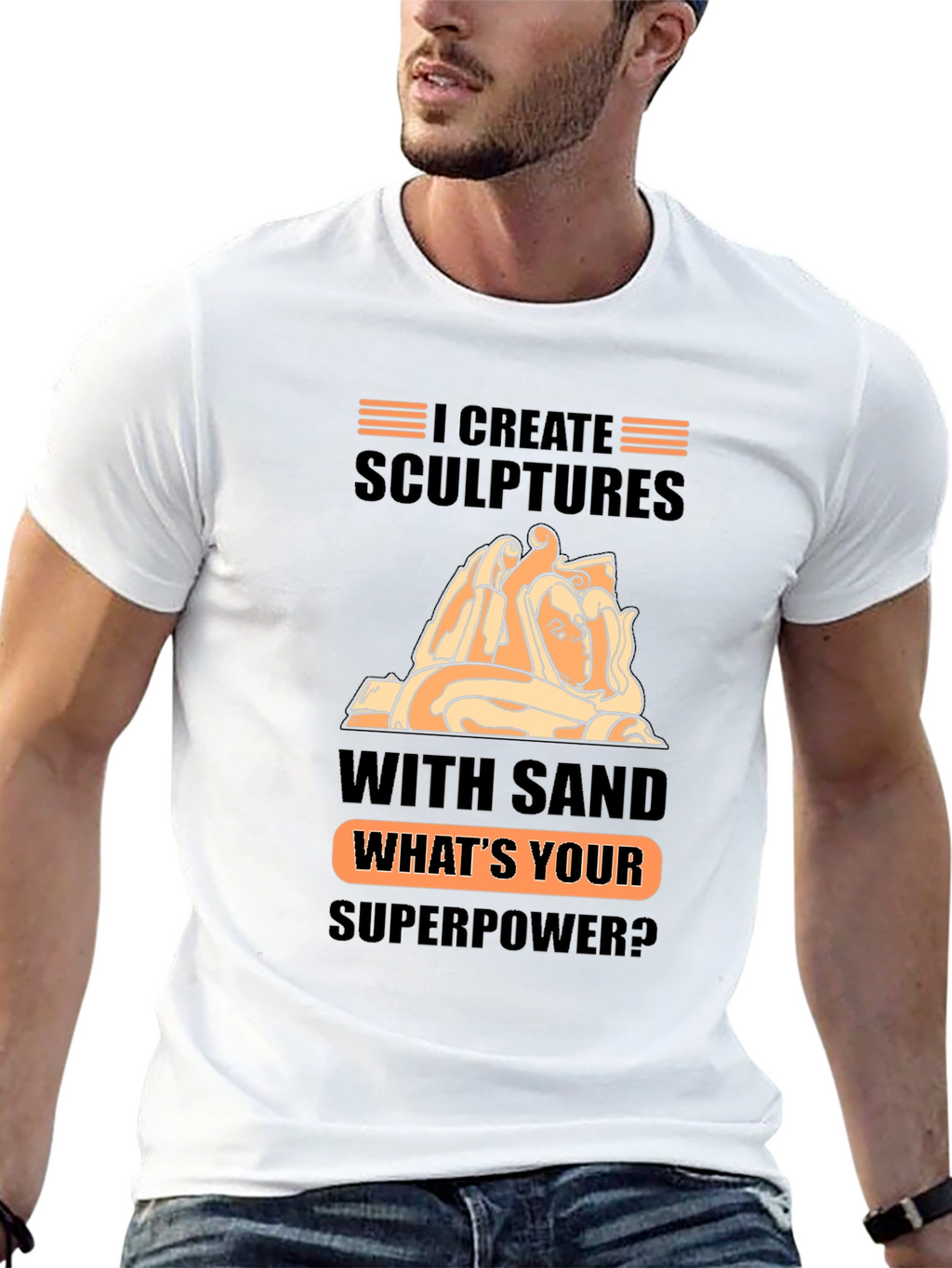 Sand Sculptor Superpower Black T-Shirt