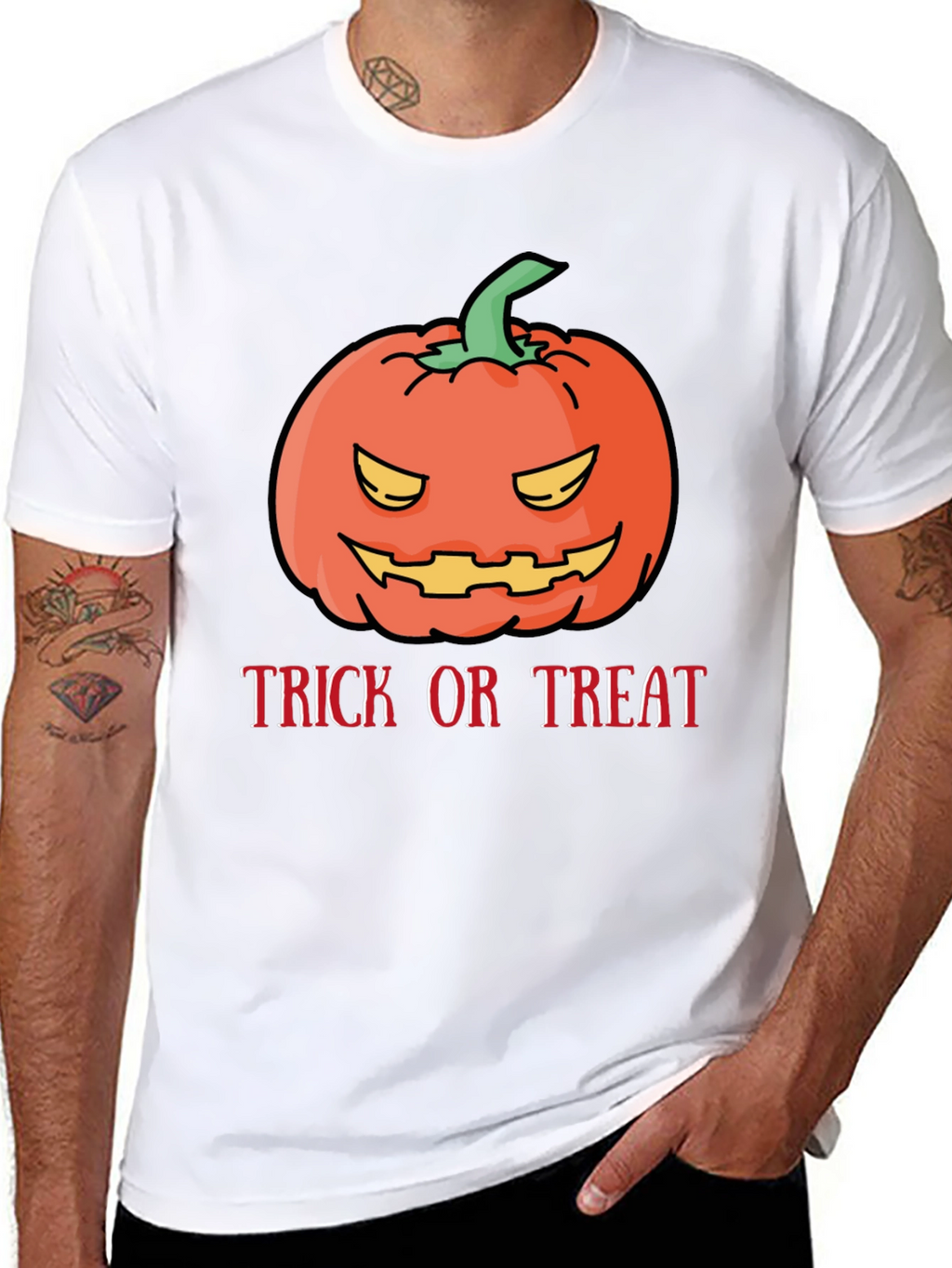 Halloween Pumpkin Trick or Treat Black T-Shirt