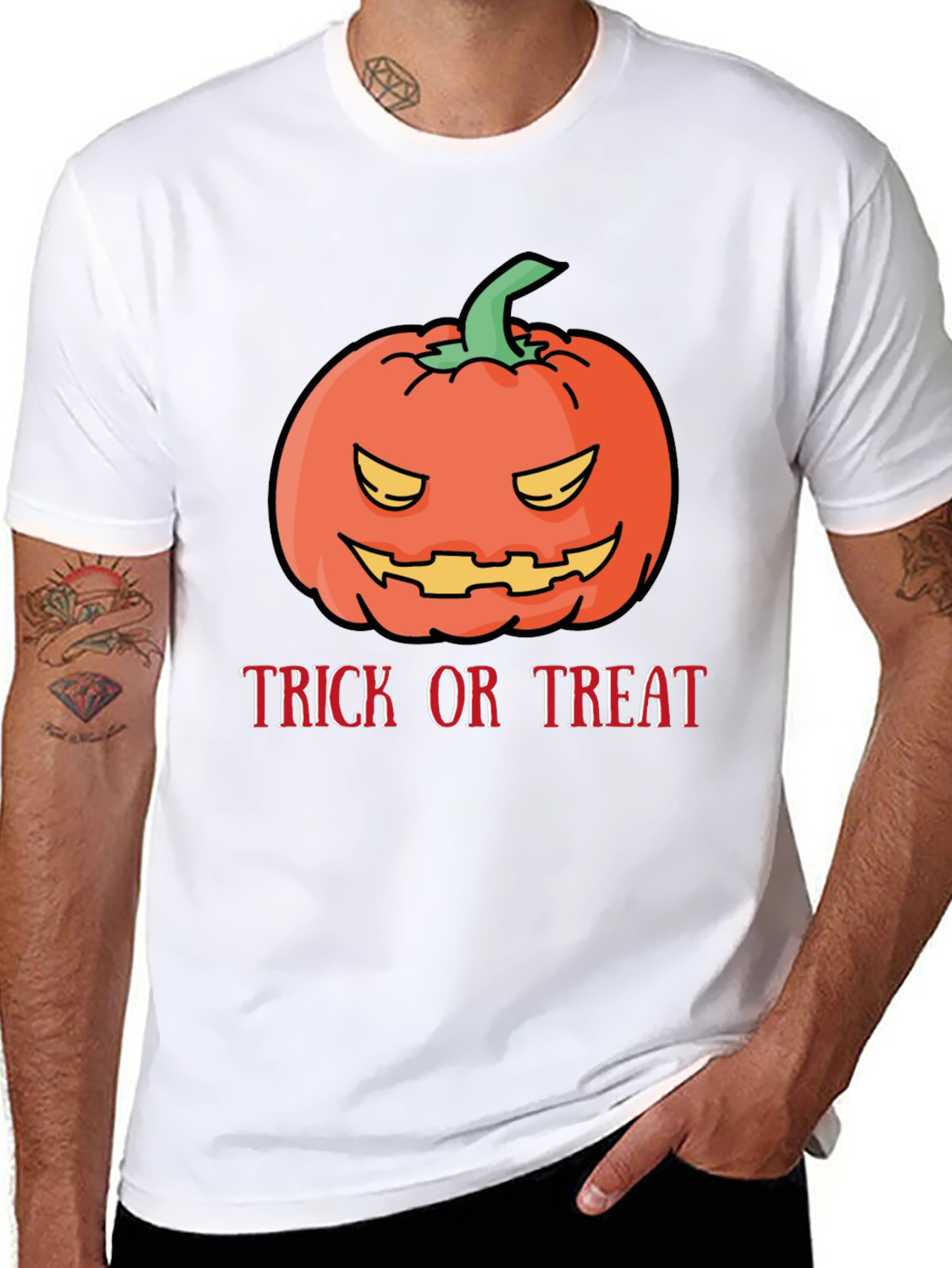 Halloween Pumpkin Trick or Treat Black T-Shirt
