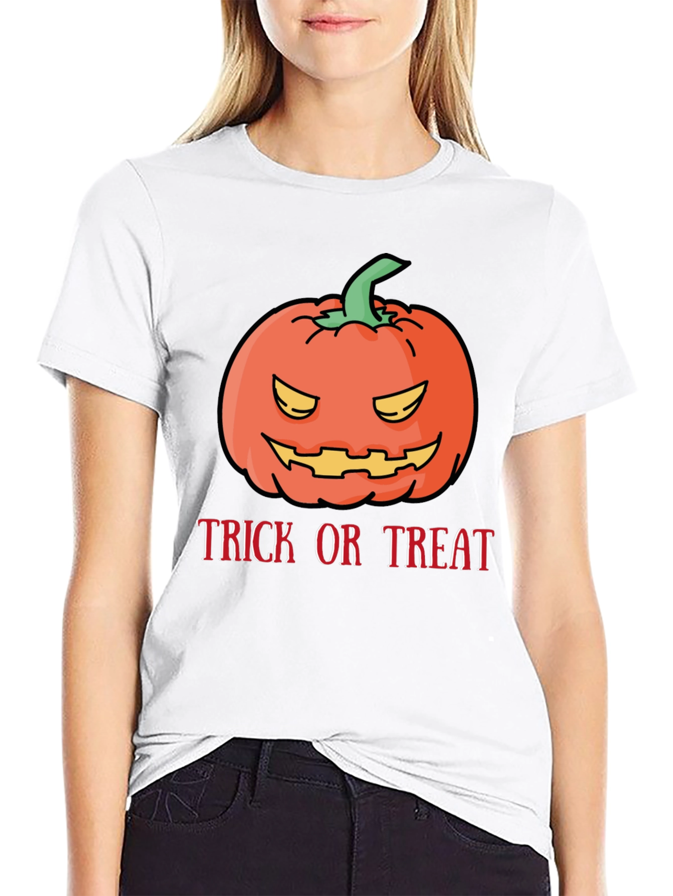 Halloween Pumpkin Trick or Treat Black T-Shirt