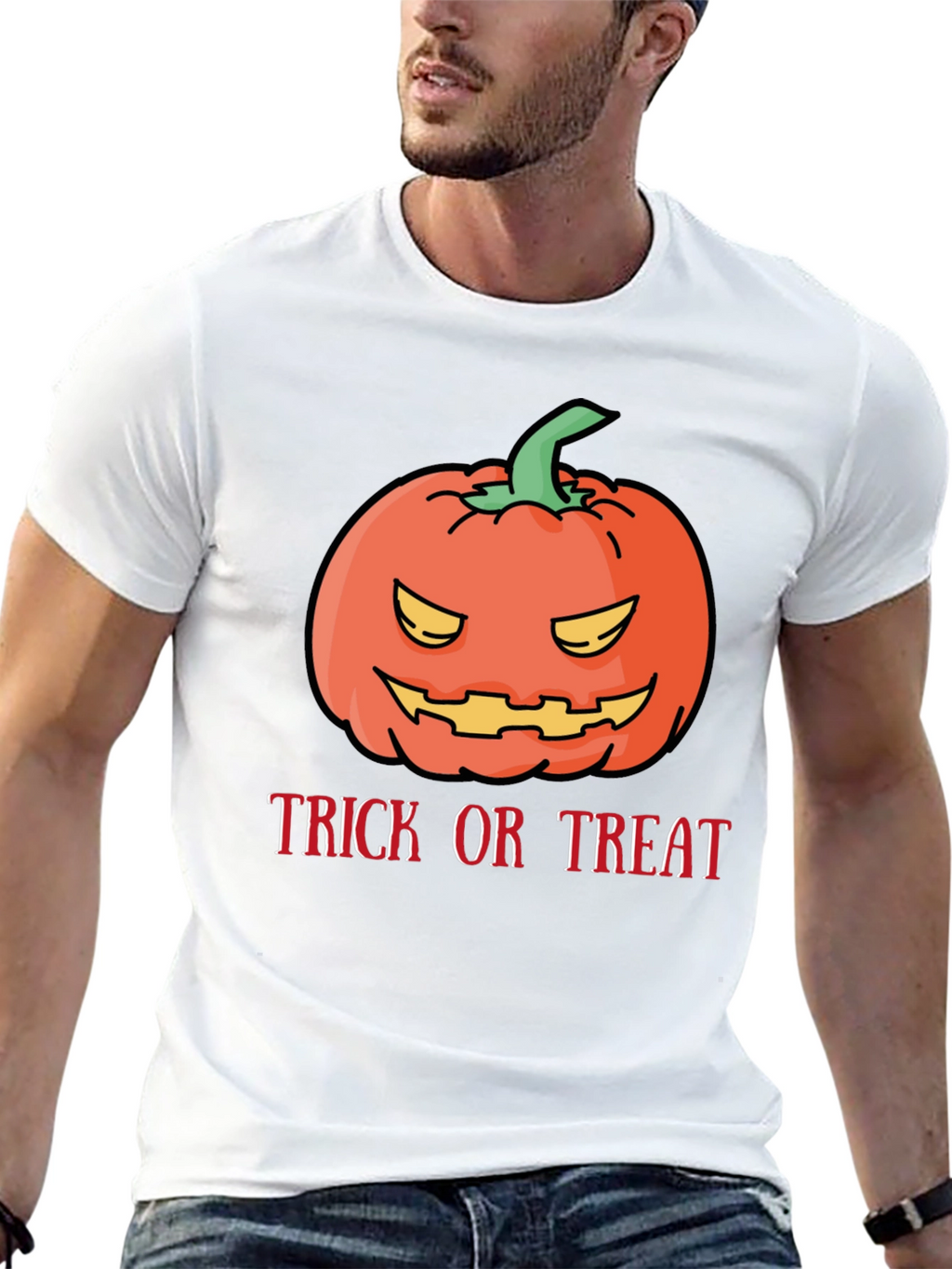 Halloween Pumpkin Trick or Treat Black T-Shirt