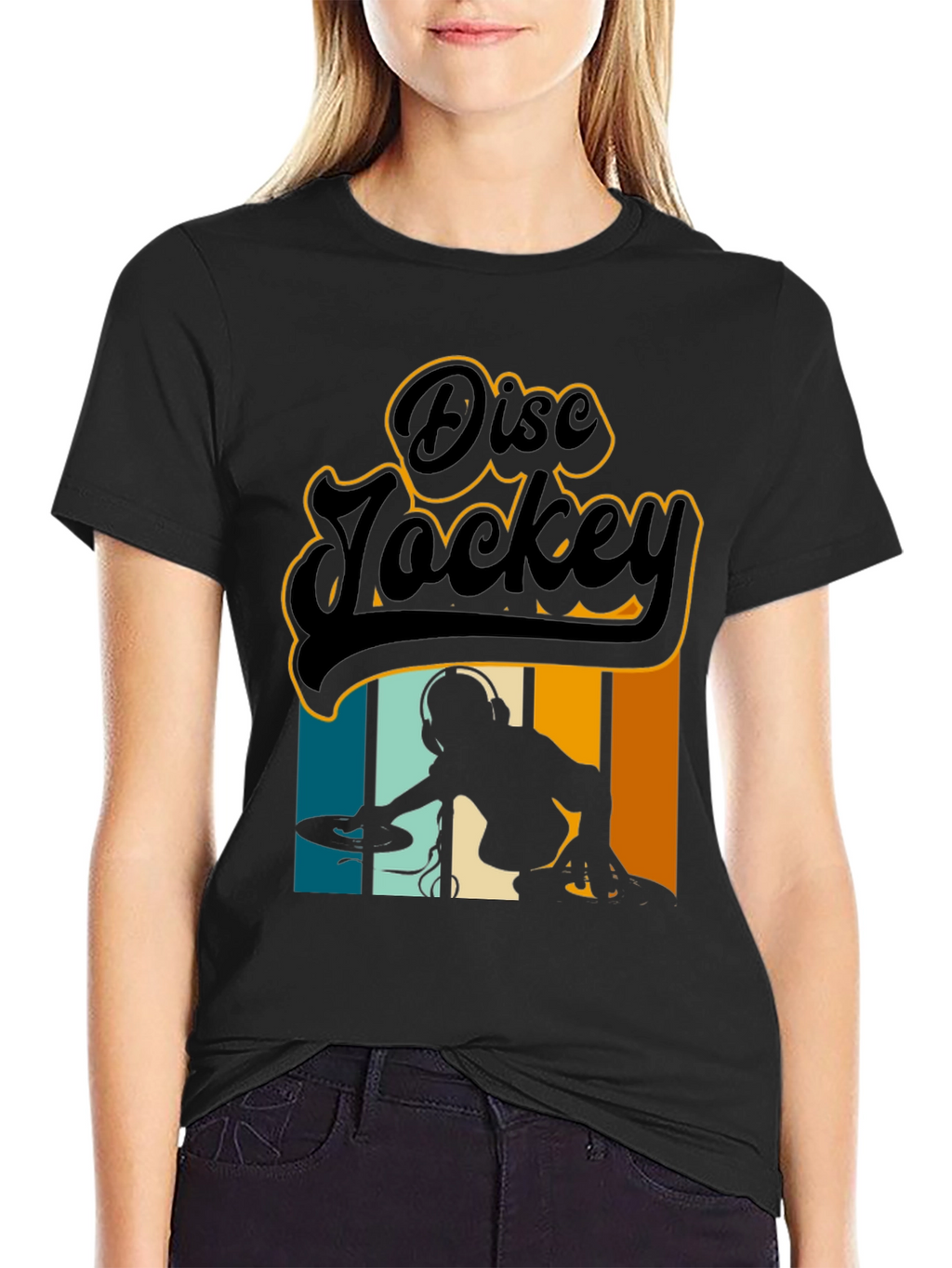 Retro Disc Jockey Black T-Shirt