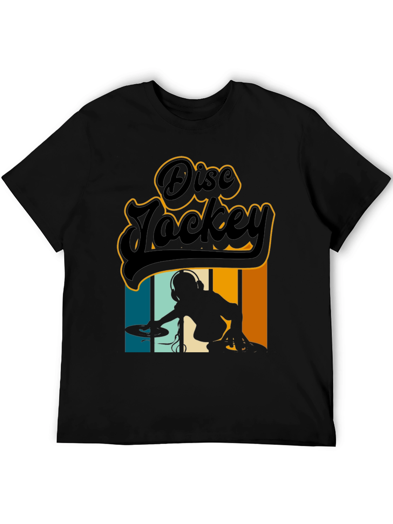 Retro Disc Jockey Black T-Shirt