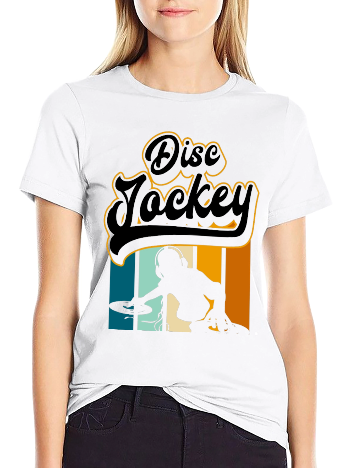 Retro Disc Jockey Black T-Shirt