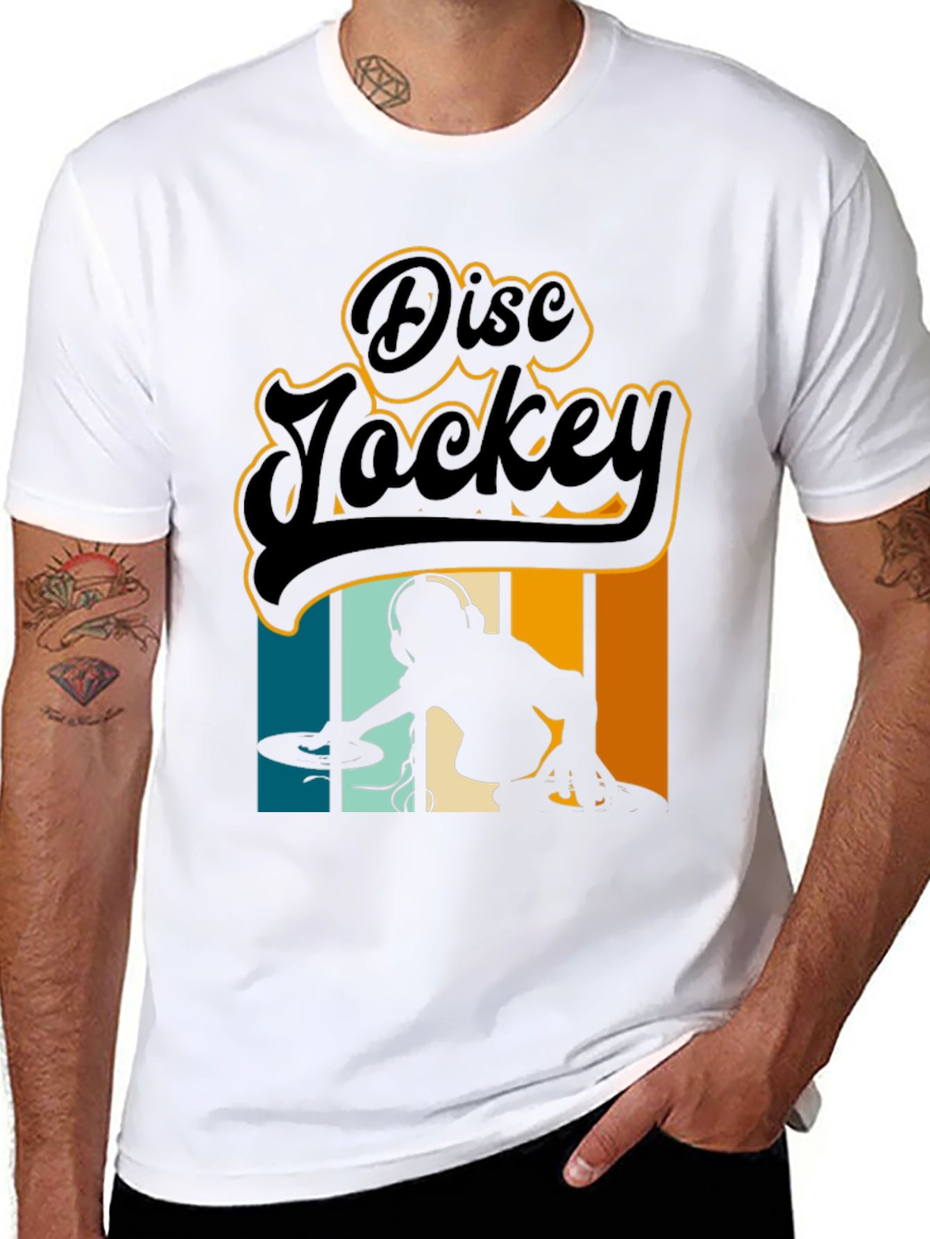 Retro Disc Jockey Black T-Shirt