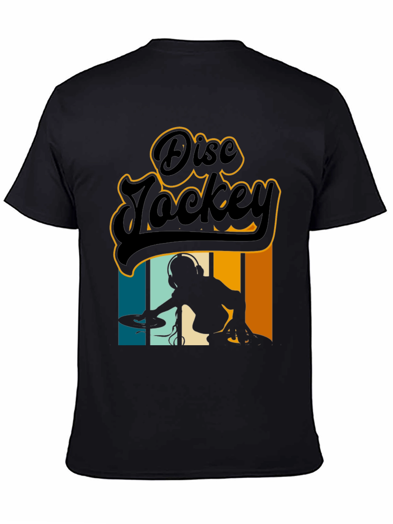 Retro Disc Jockey Black T-Shirt