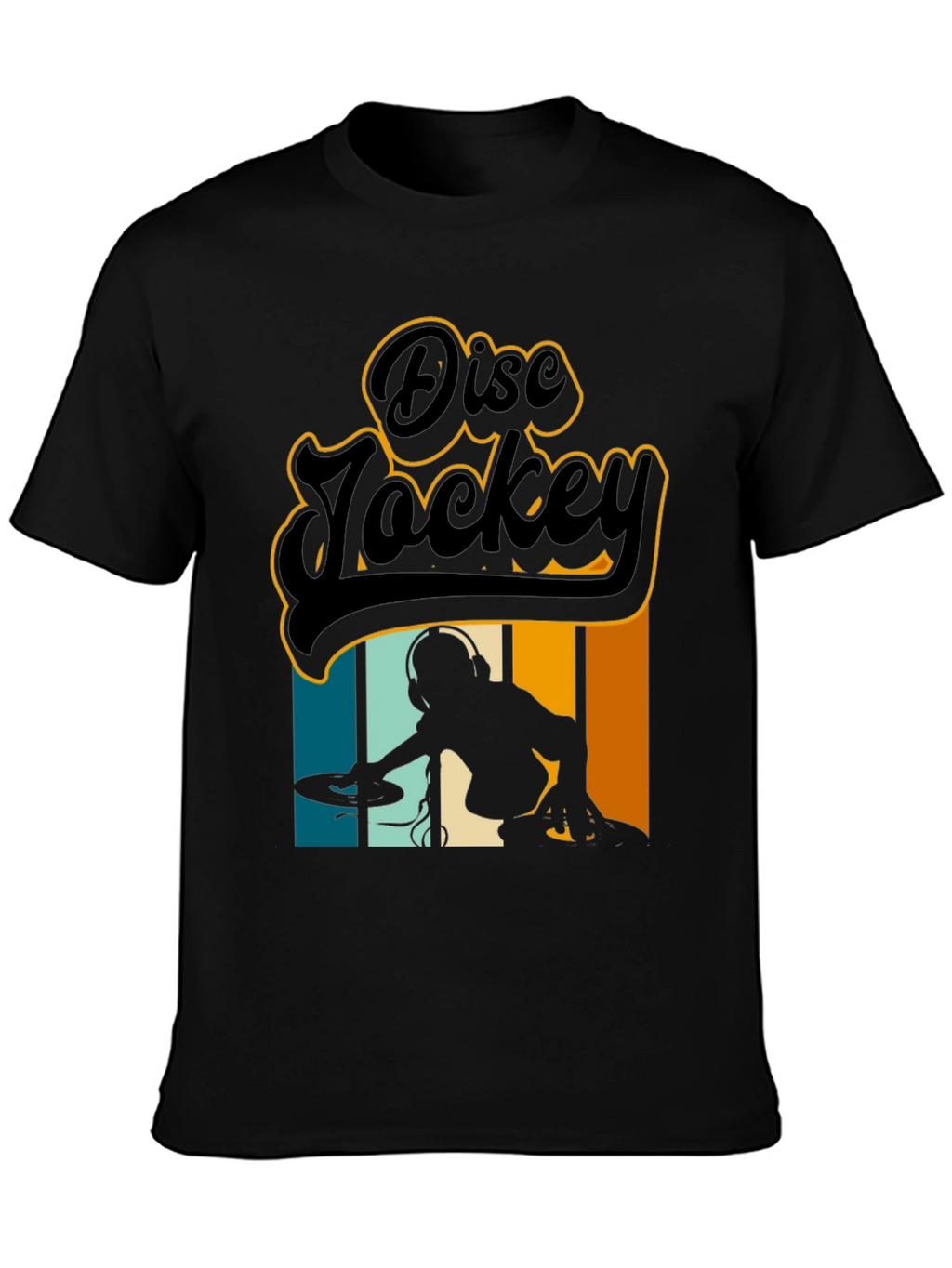 Retro Disc Jockey Black T-Shirt