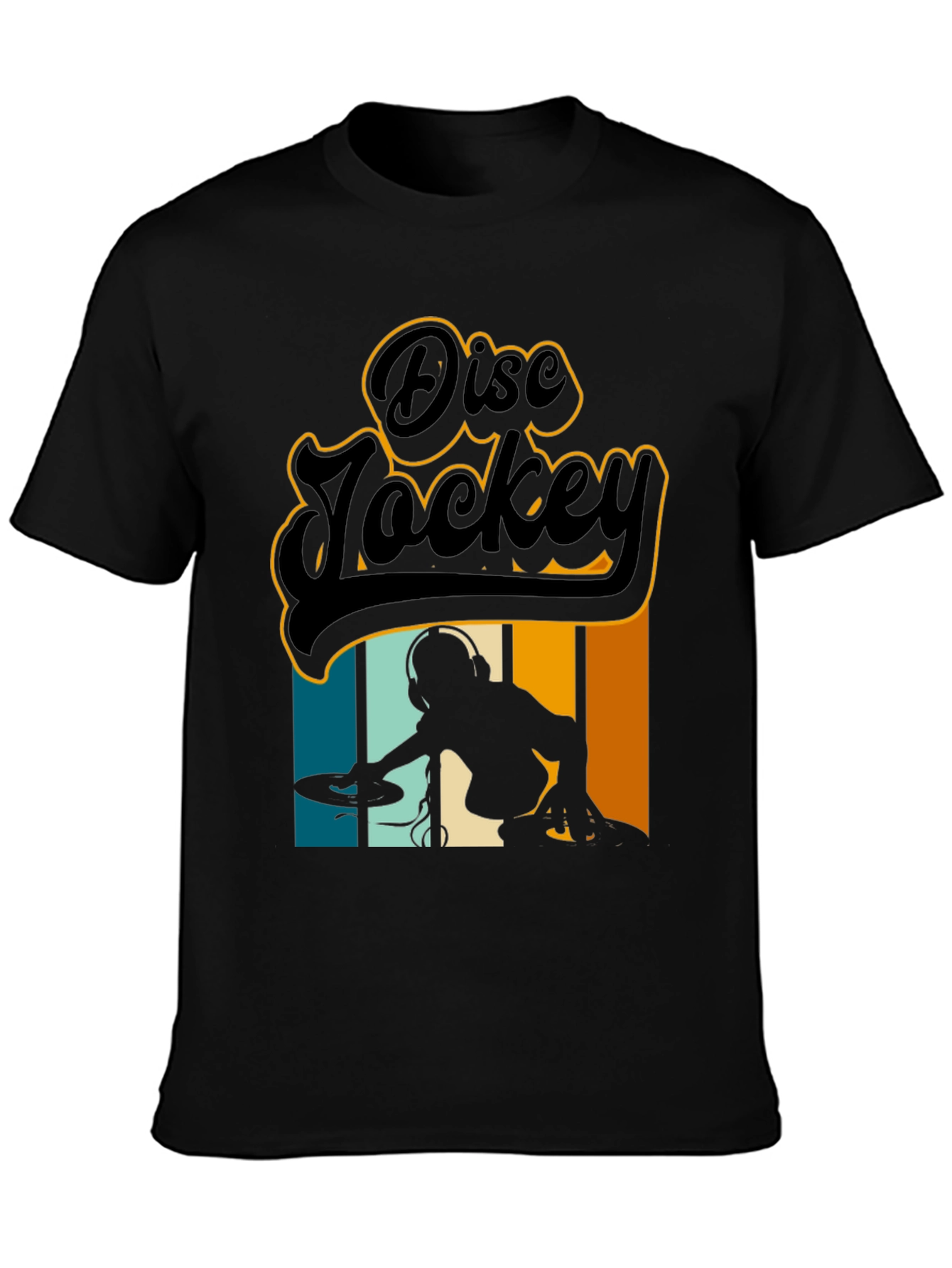 Retro Disc Jockey Black T-Shirt