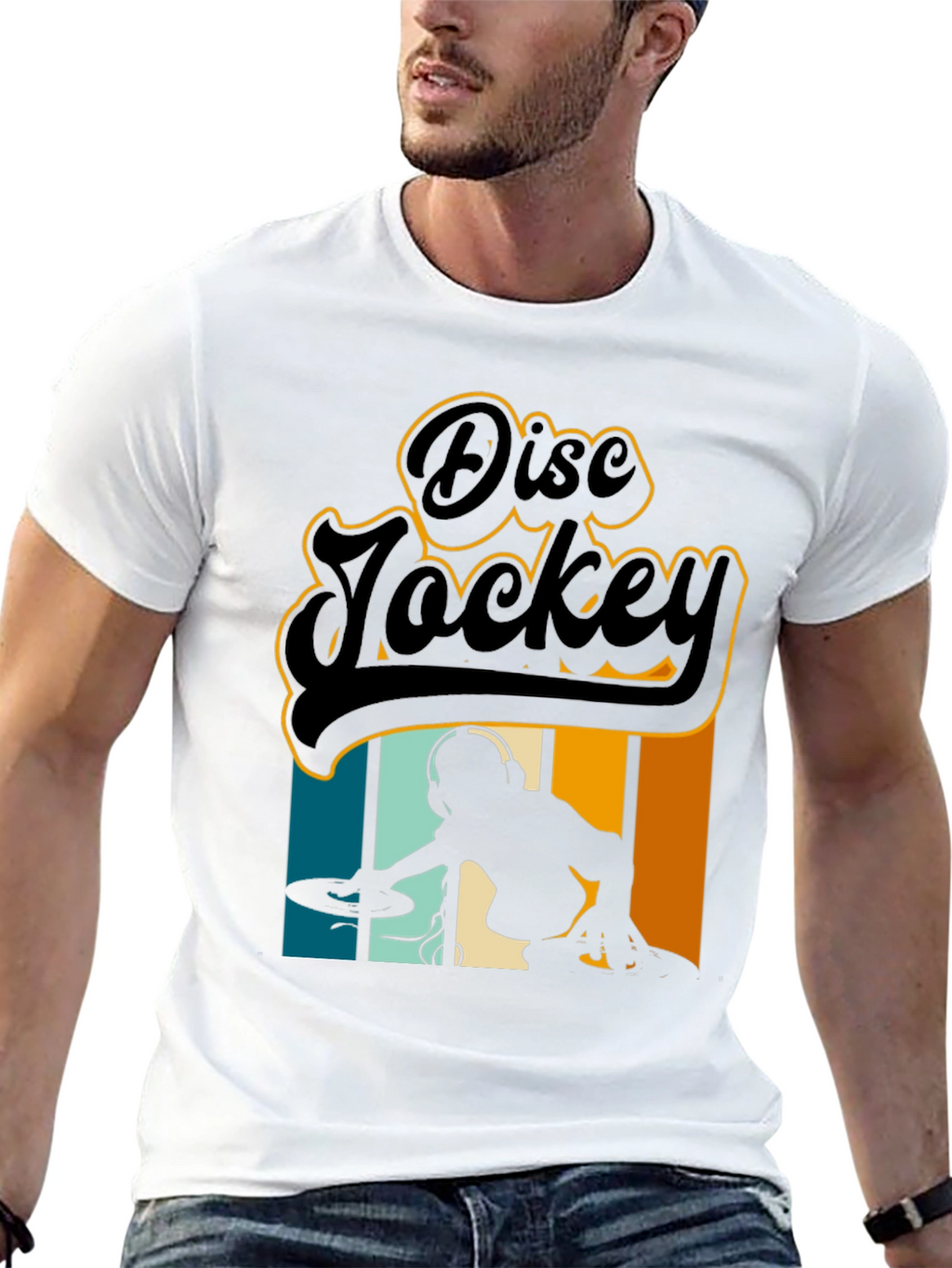 Retro Disc Jockey Black T-Shirt