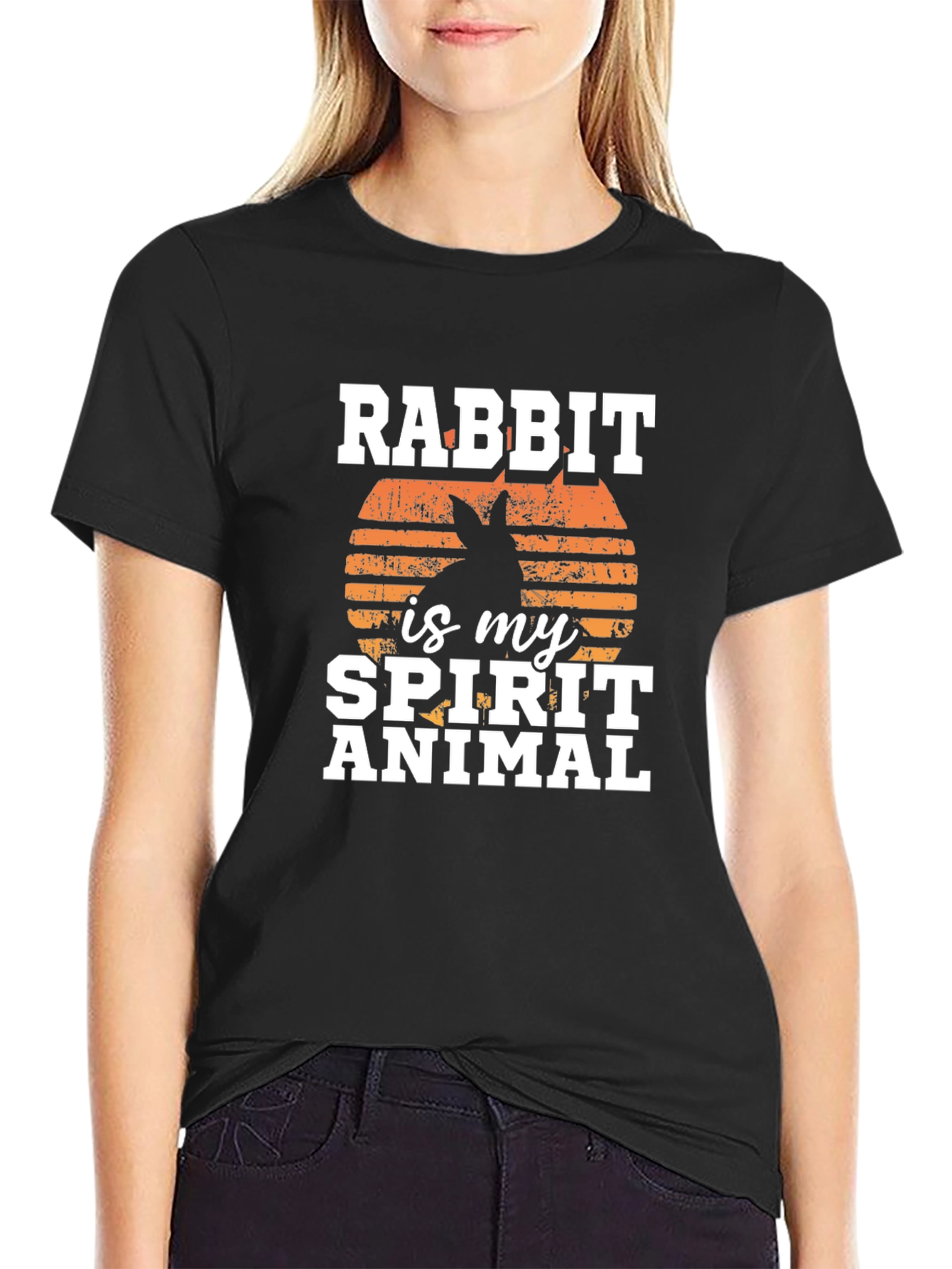 Rabbit is my Spirit Animal T-Shirt - Unisex Black Tee