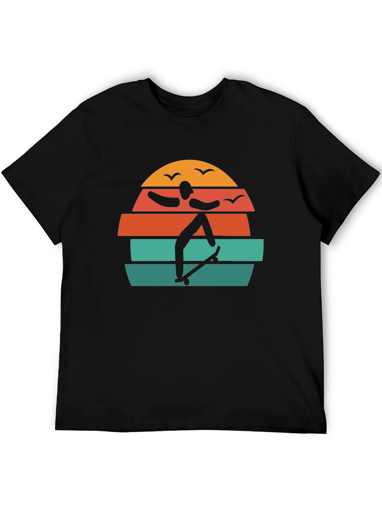 Retro Skateboarder Sunset Graphic Tee