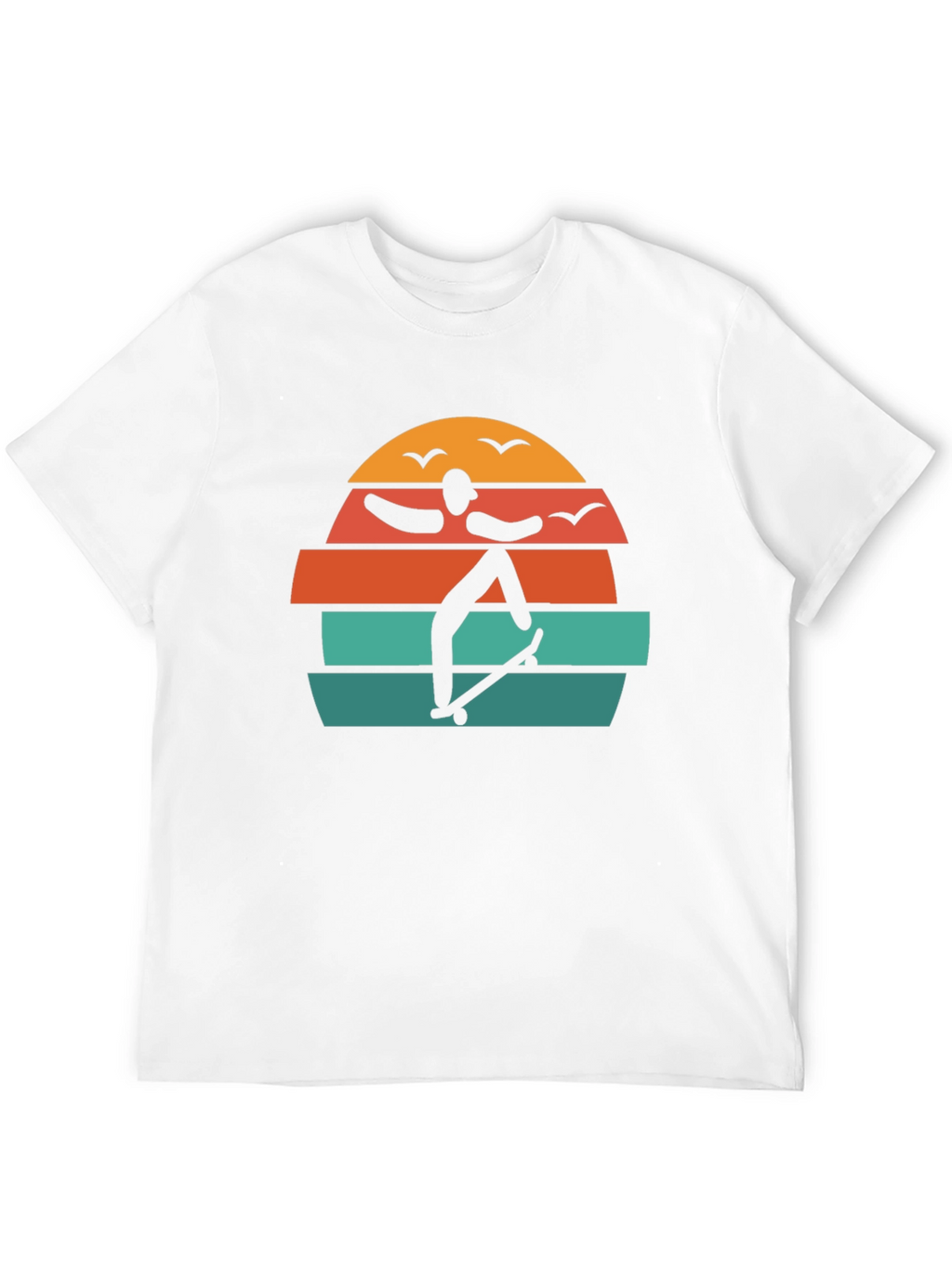 Retro Skateboarder Sunset Graphic Tee