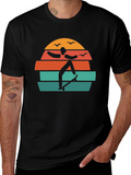 Retro Skateboarder Sunset Graphic Tee
