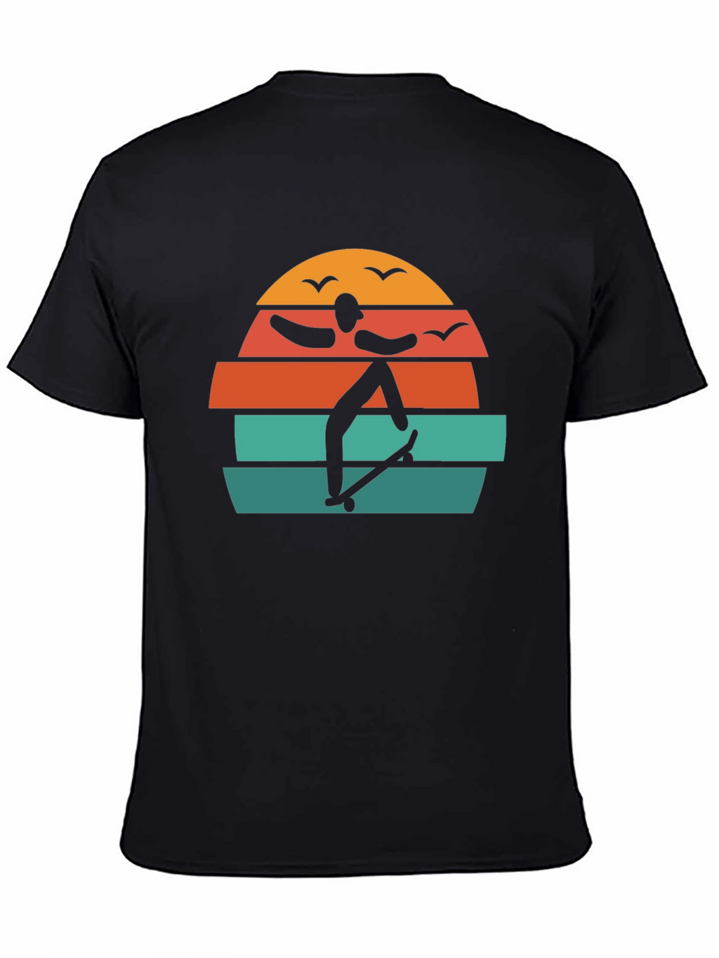 Retro Skateboarder Sunset Graphic Tee