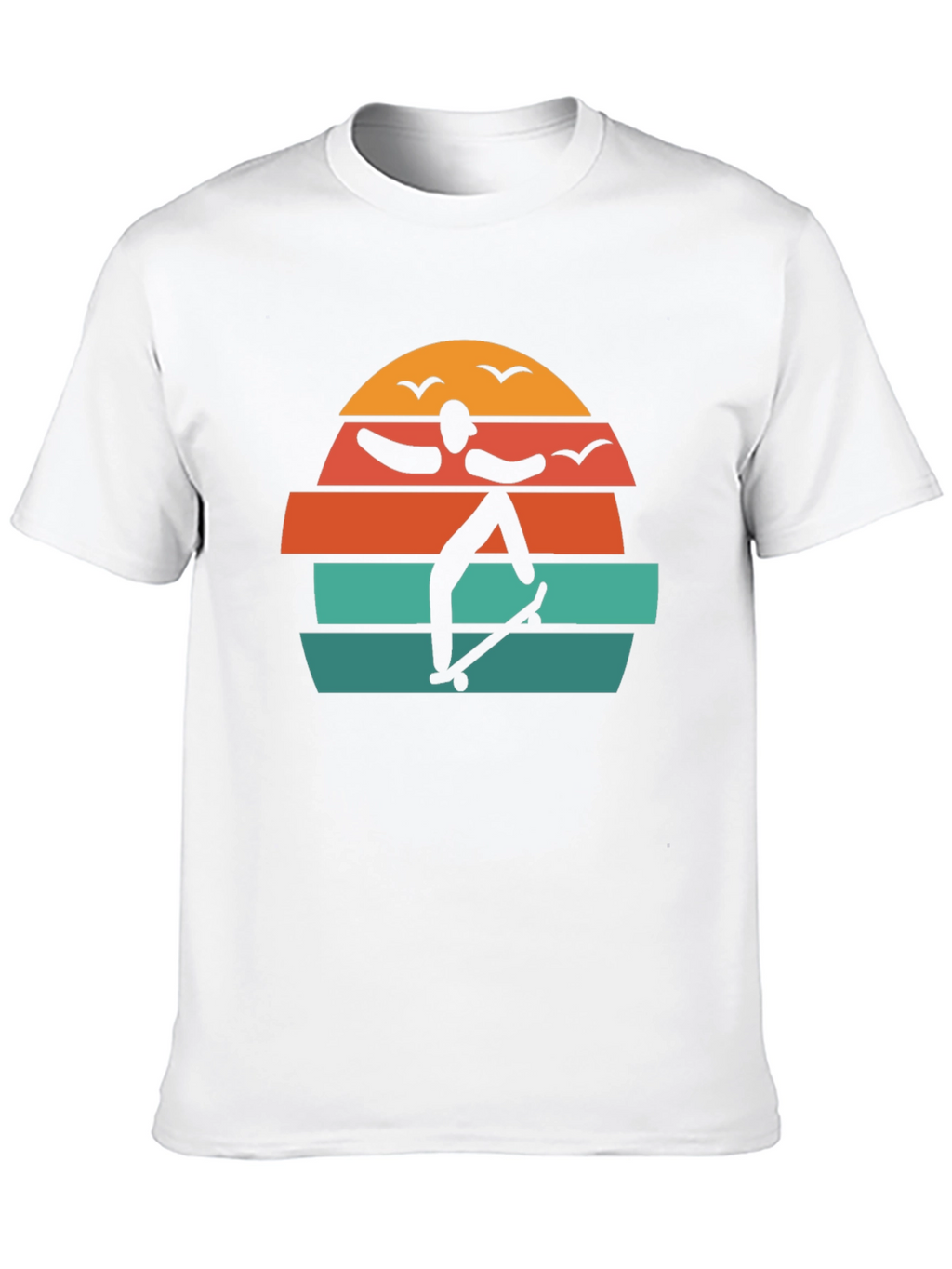 Retro Skateboarder Sunset Graphic Tee