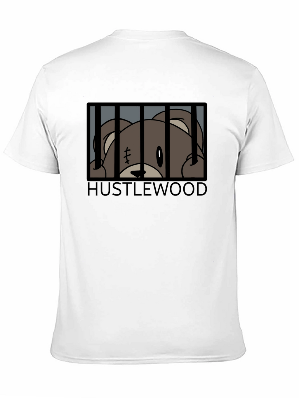 Hustlewood Bear Behind Bars Graphic Tee
