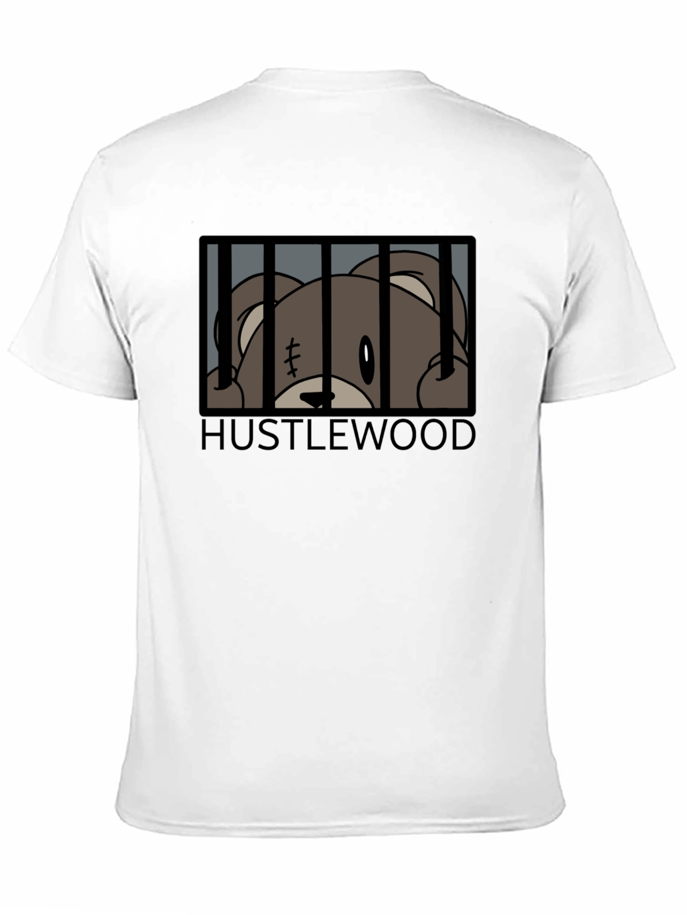 Hustlewood Bear Behind Bars Graphic Tee