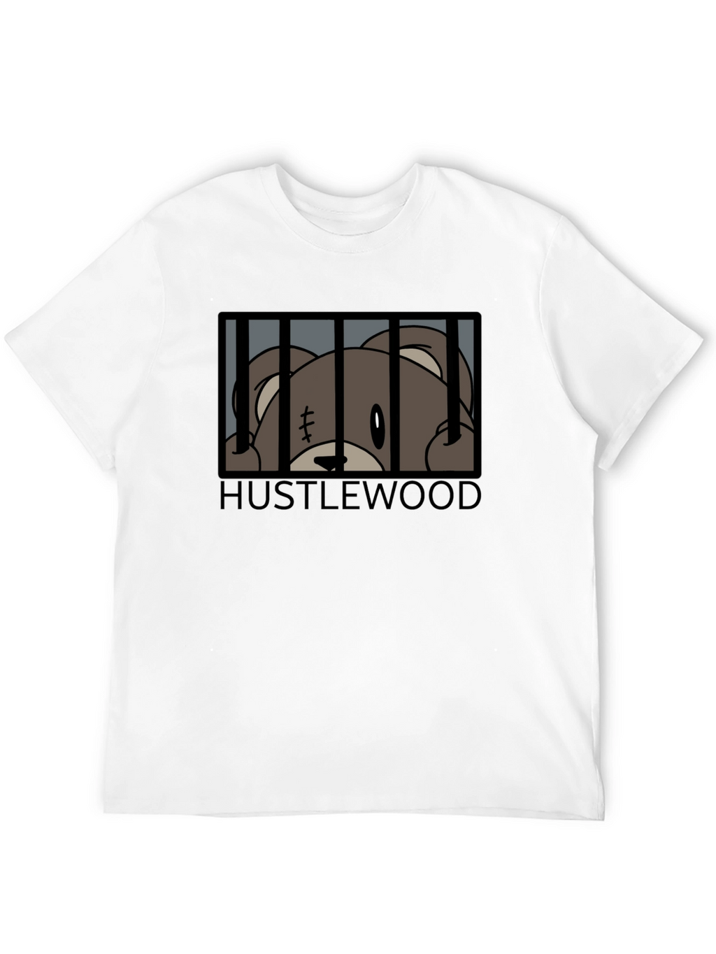 Hustlewood Bear Behind Bars Graphic Tee