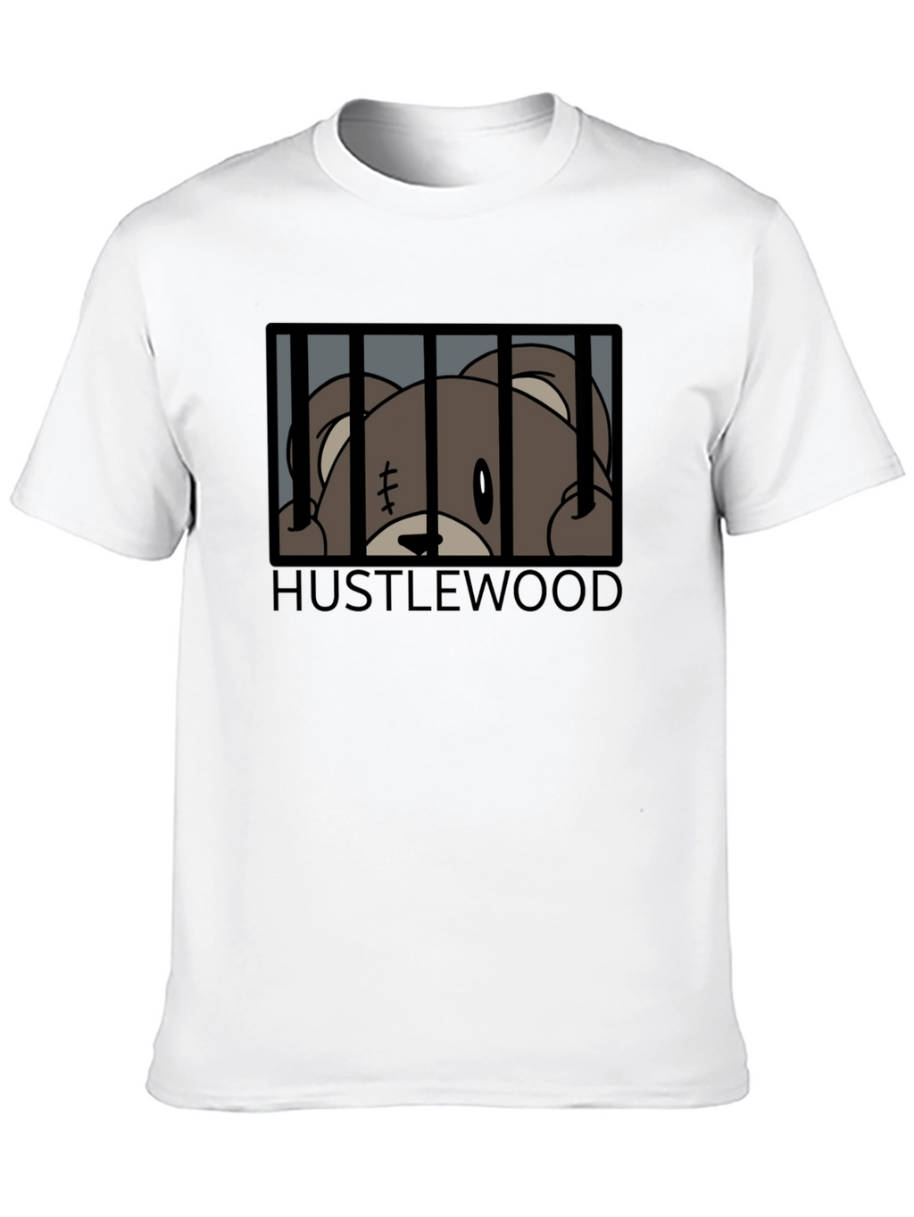 Hustlewood Bear Behind Bars Graphic Tee