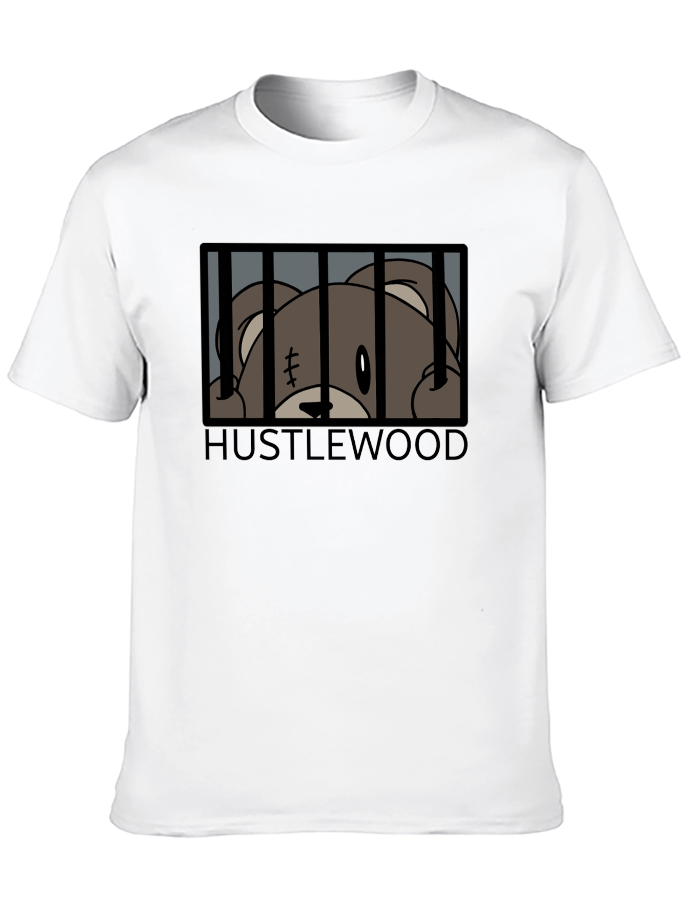 Hustlewood Bear Behind Bars Graphic Tee