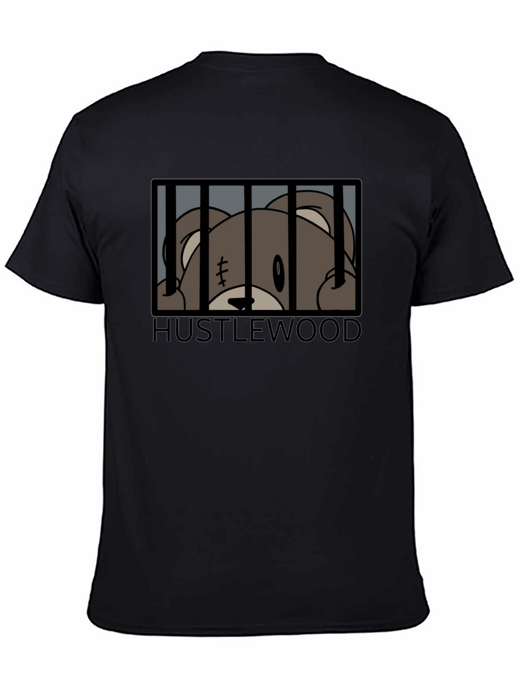 Hustlewood Bear Behind Bars Graphic Tee