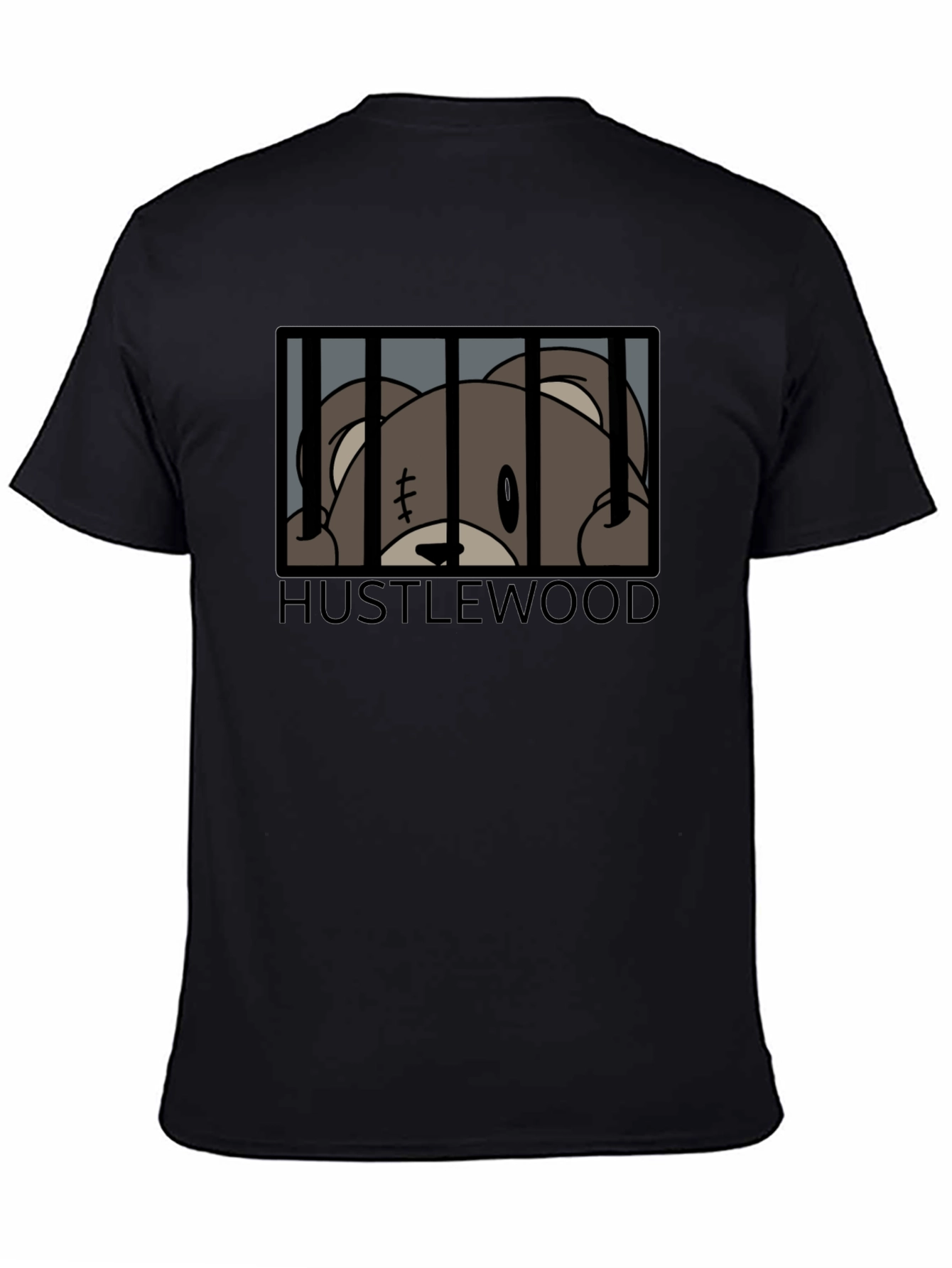 Hustlewood Bear Behind Bars Graphic Tee