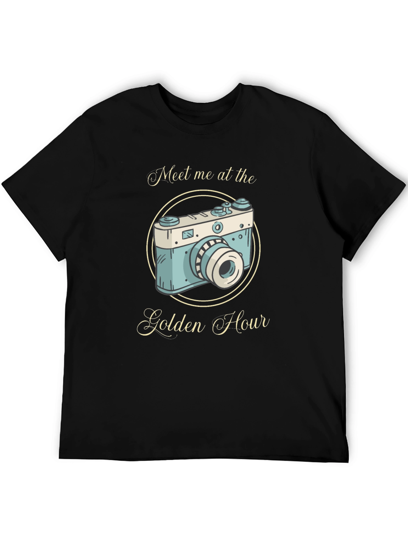 Golden Hour Camera Graphic Tee - Black