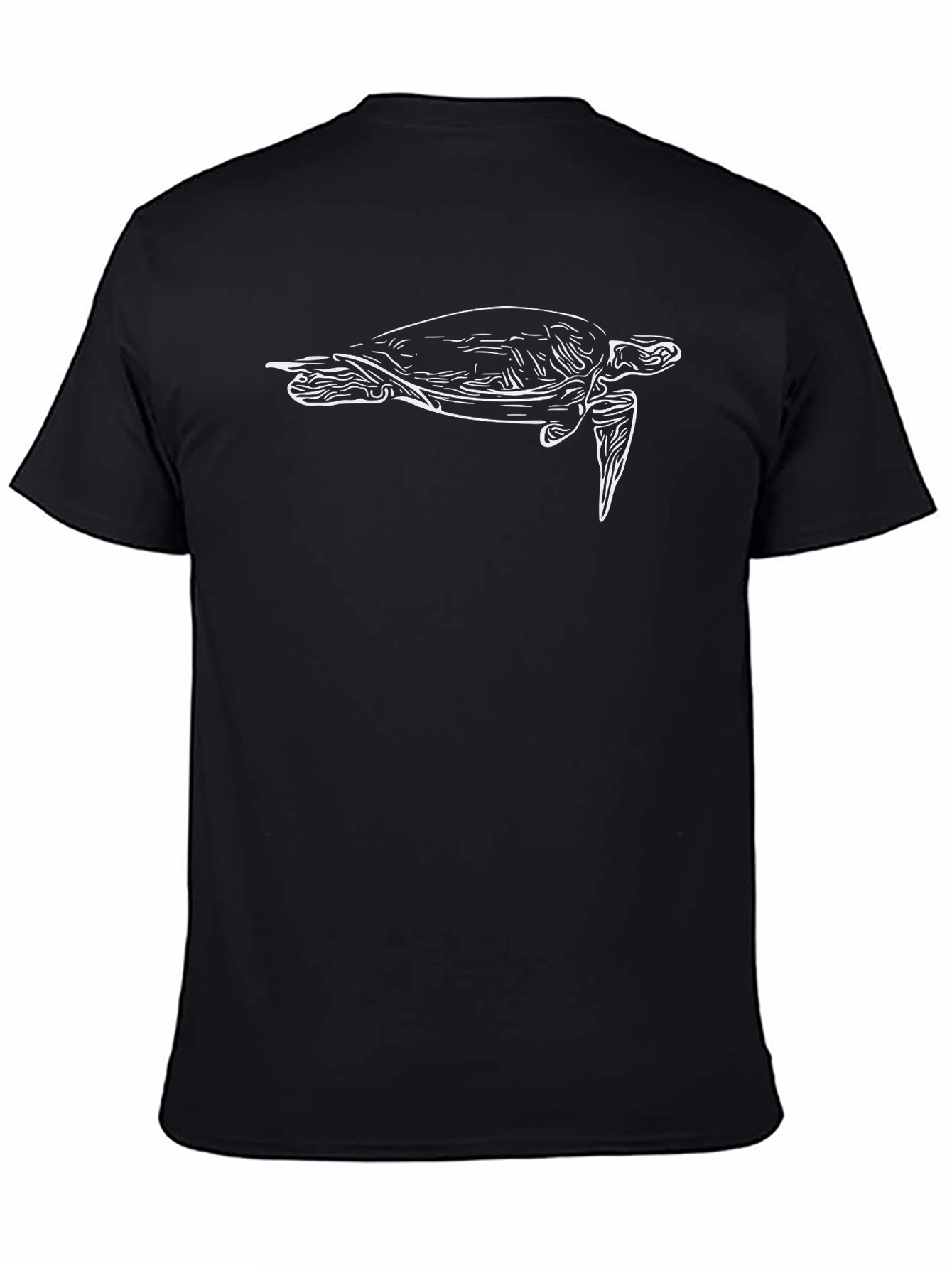 Sea Turtle Graphic Tee - Black Cotton T-Shirt
