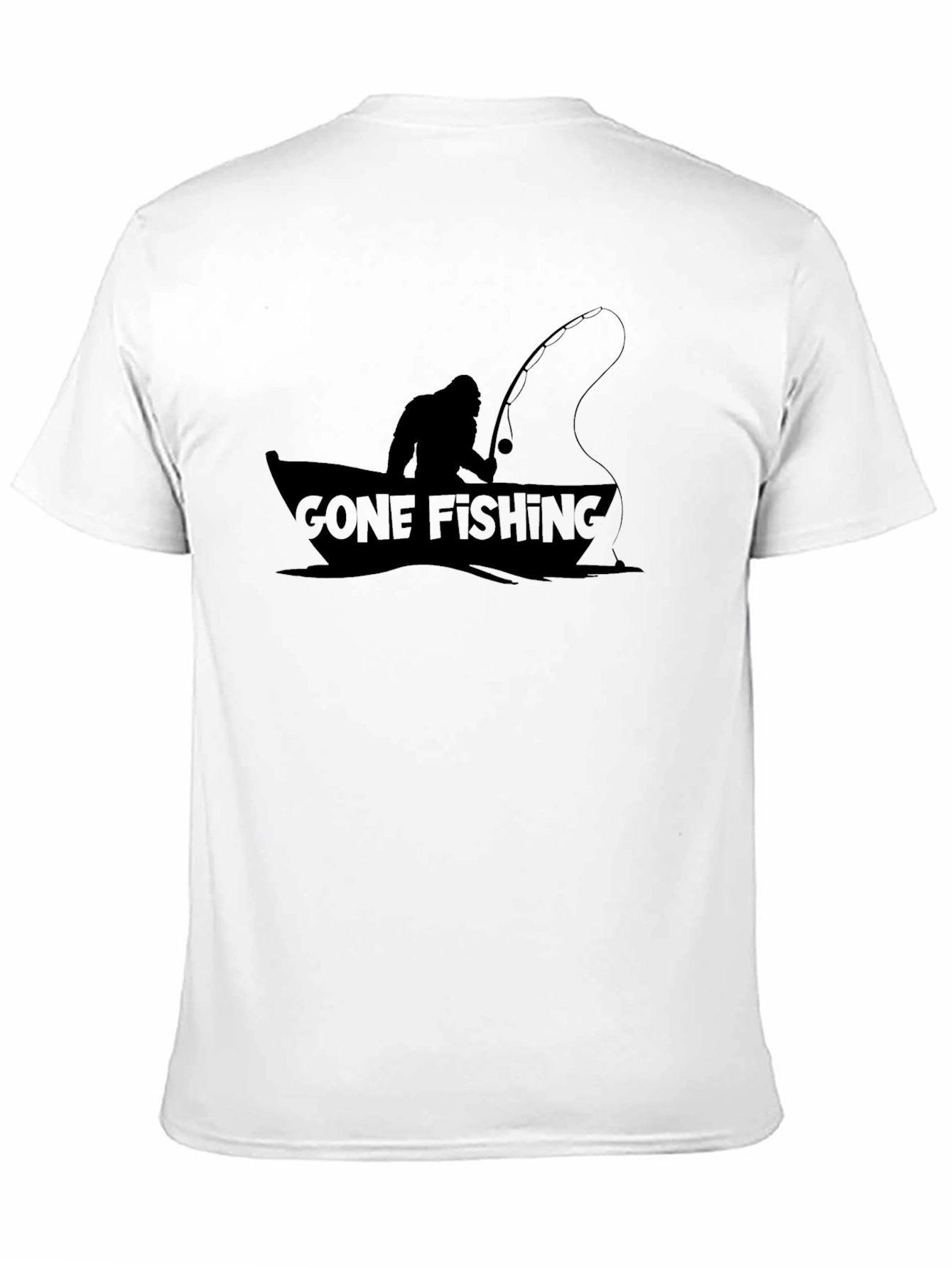 Gone Fishing Sasquatch Graphic Tee