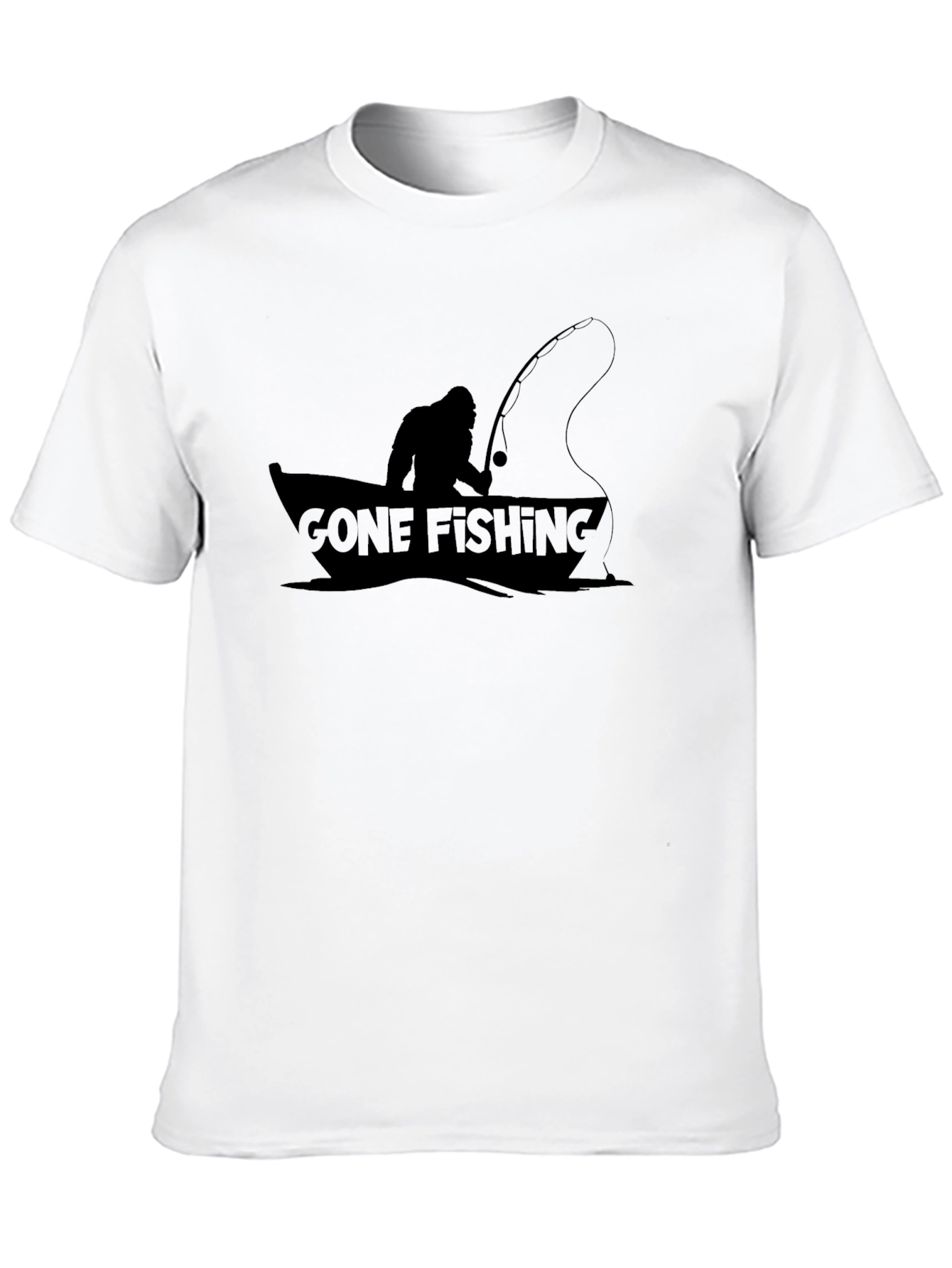 Gone Fishing Sasquatch Graphic Tee