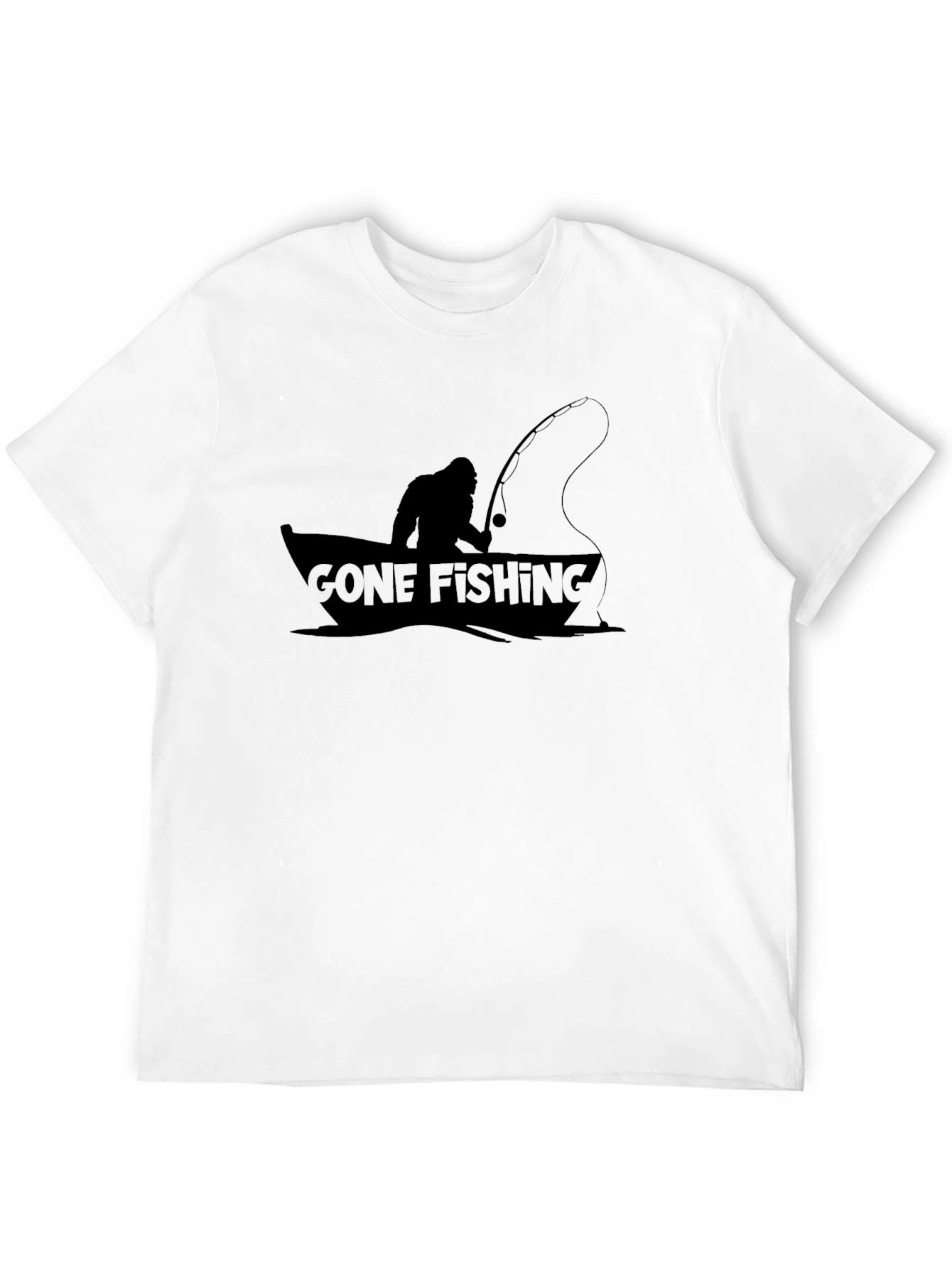 Gone Fishing Sasquatch Graphic Tee
