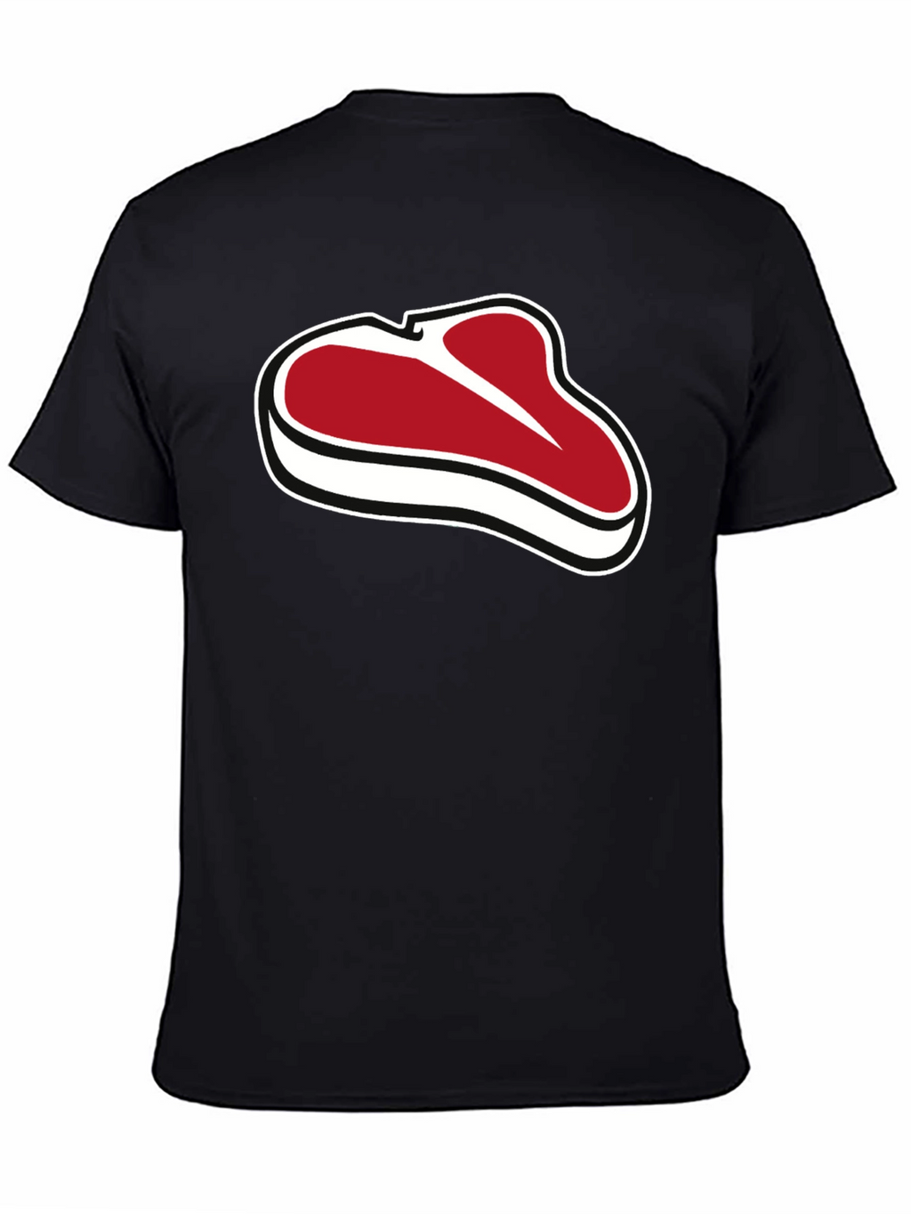 Steak Graphic Tee - Black Cotton Comfort