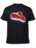 Steak Graphic Tee - Black Cotton Comfort