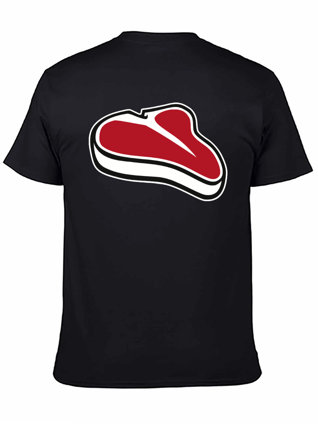 Steak Graphic Tee - Black Cotton Comfort