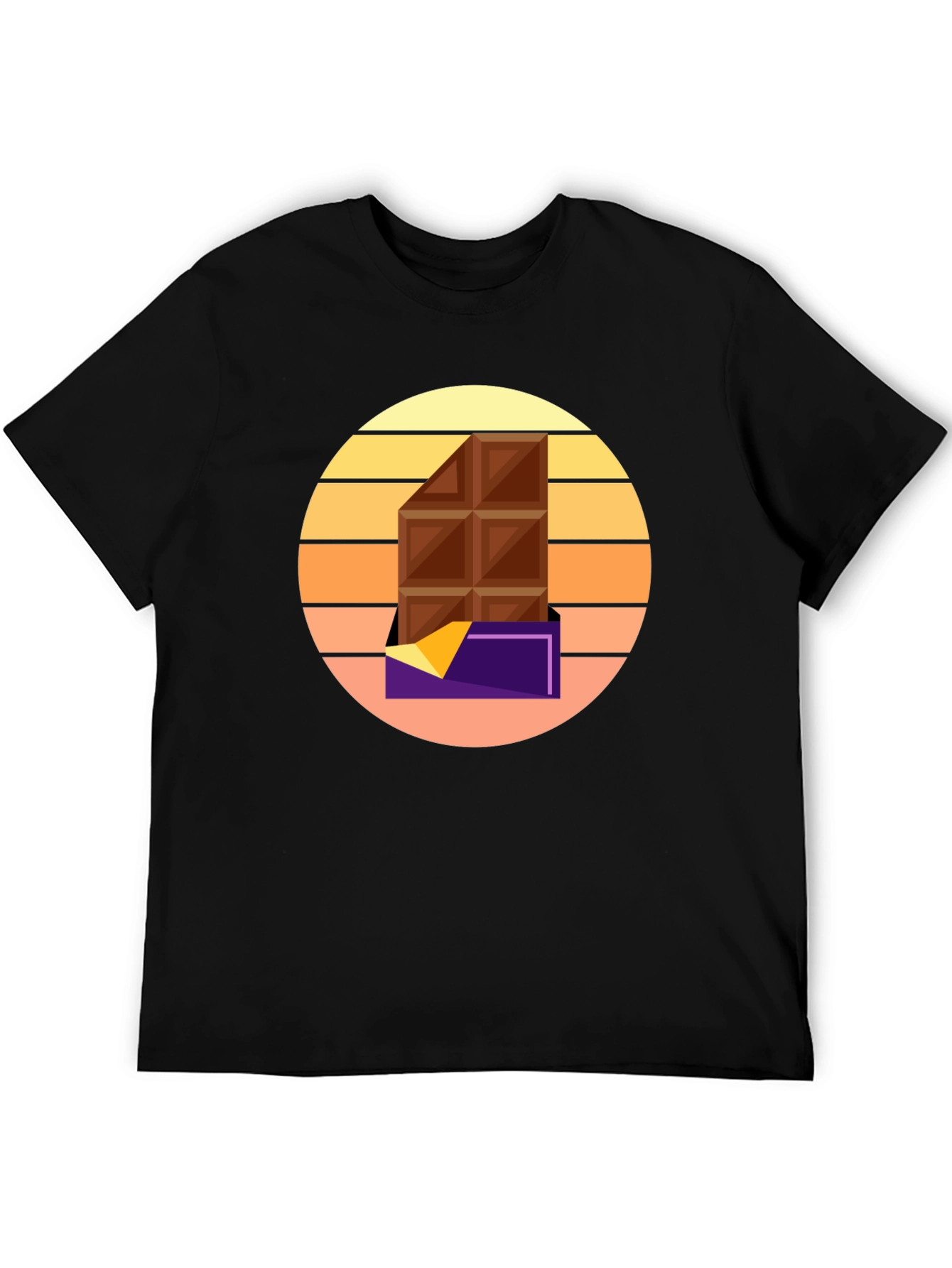 Chocolate Bar Graphic Tee - Retro Sunset Style