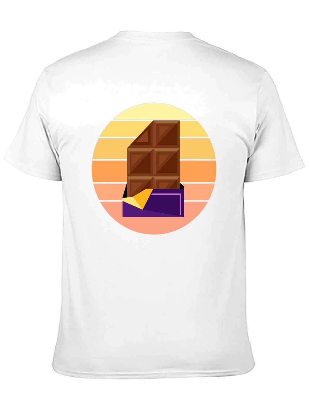 Chocolate Bar Graphic Tee - Retro Sunset Style