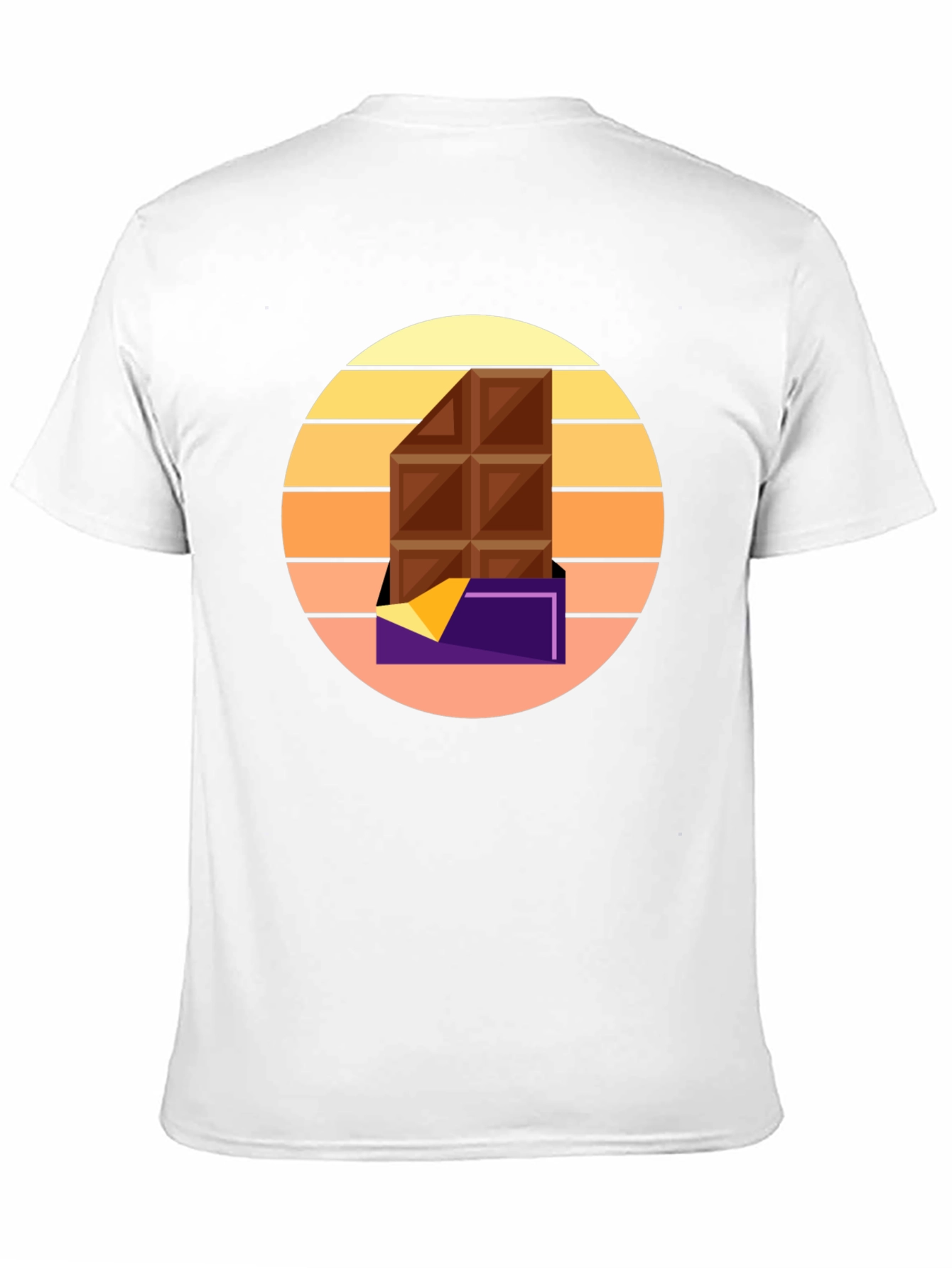 Chocolate Bar Graphic Tee - Retro Sunset Style