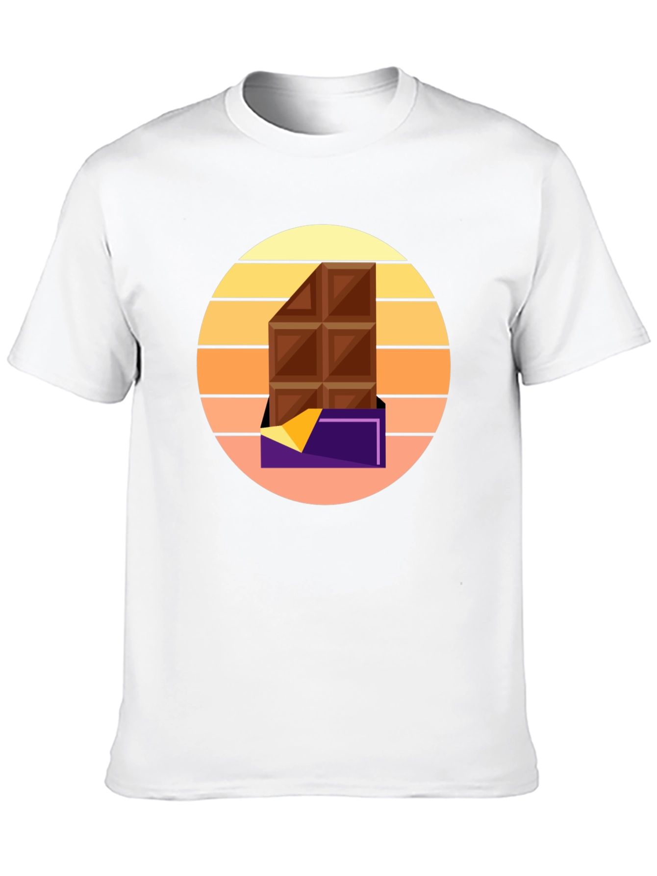 Chocolate Bar Graphic Tee - Retro Sunset Style