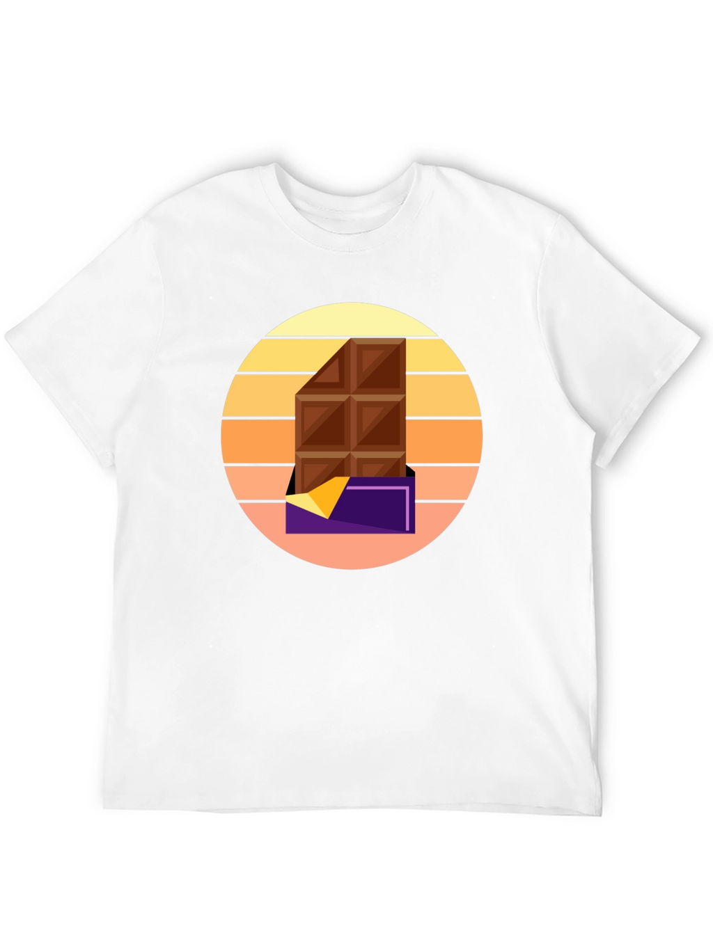 Chocolate Bar Graphic Tee - Retro Sunset Style