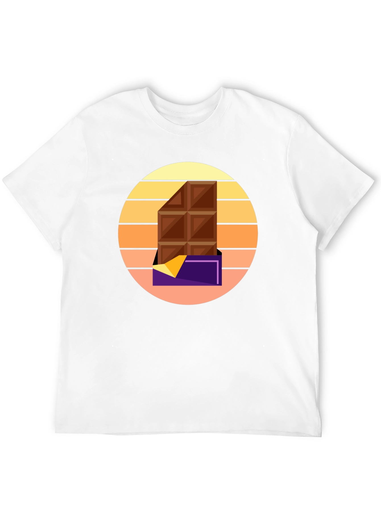Chocolate Bar Graphic Tee - Retro Sunset Style