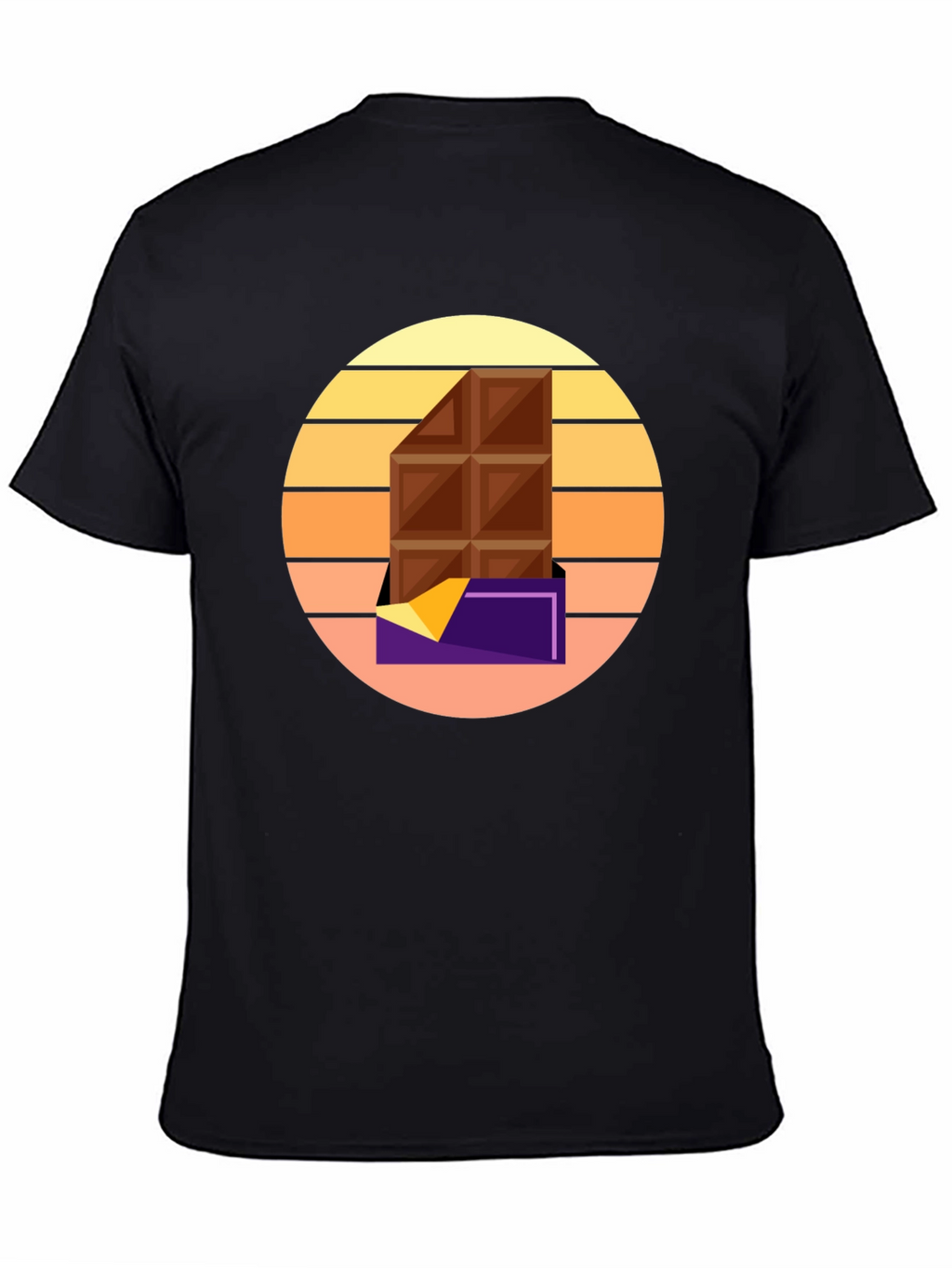 Chocolate Bar Graphic Tee - Retro Sunset Style