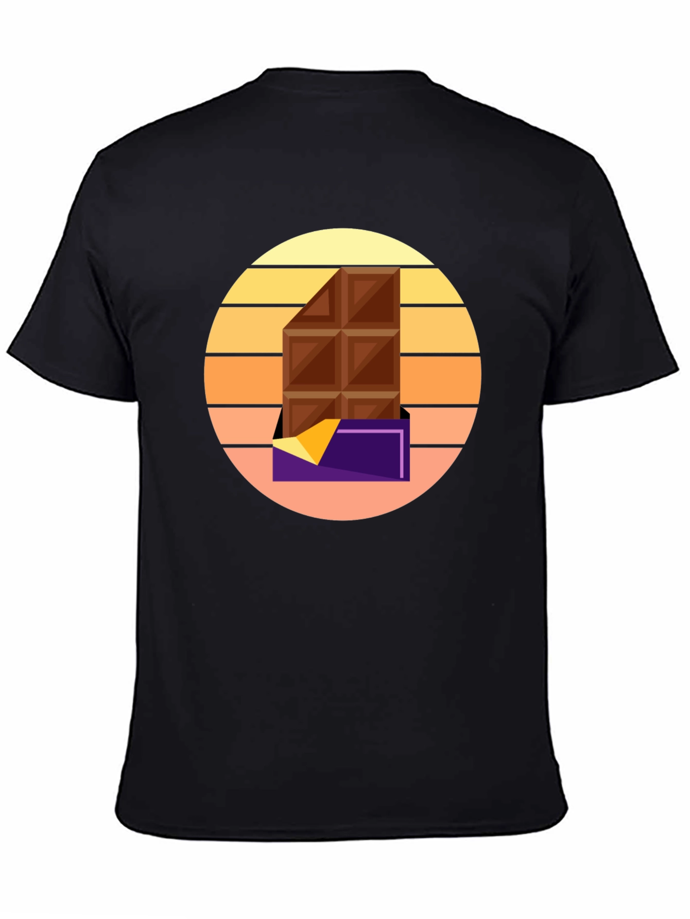 Chocolate Bar Graphic Tee - Retro Sunset Style