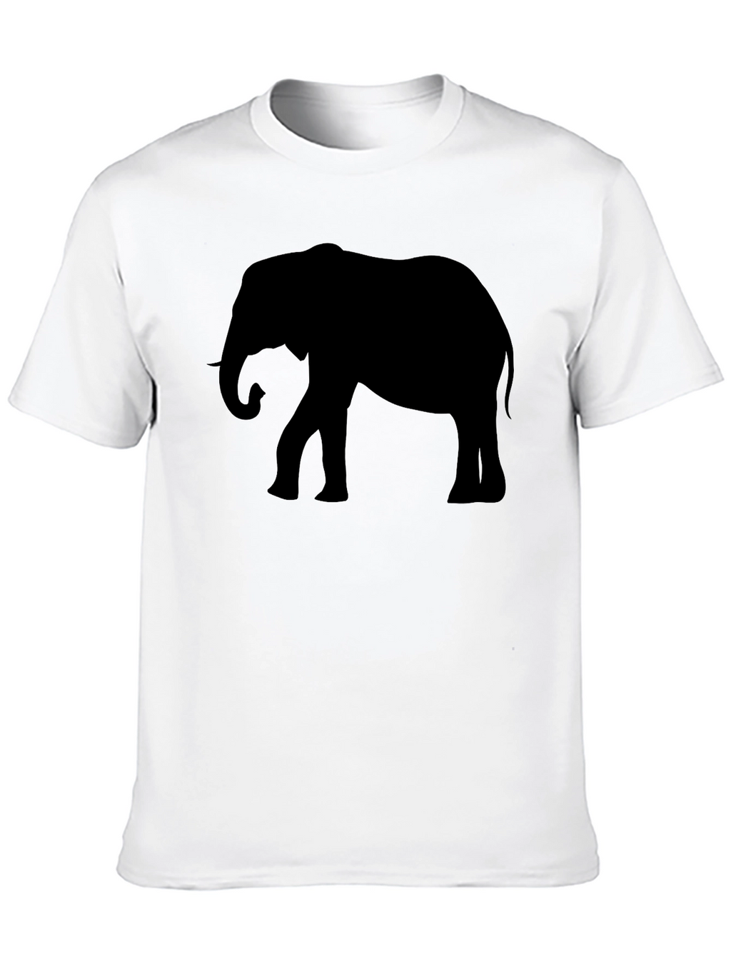 Elephant Silhouette Graphic Tee - Black Cotton T-Shirt