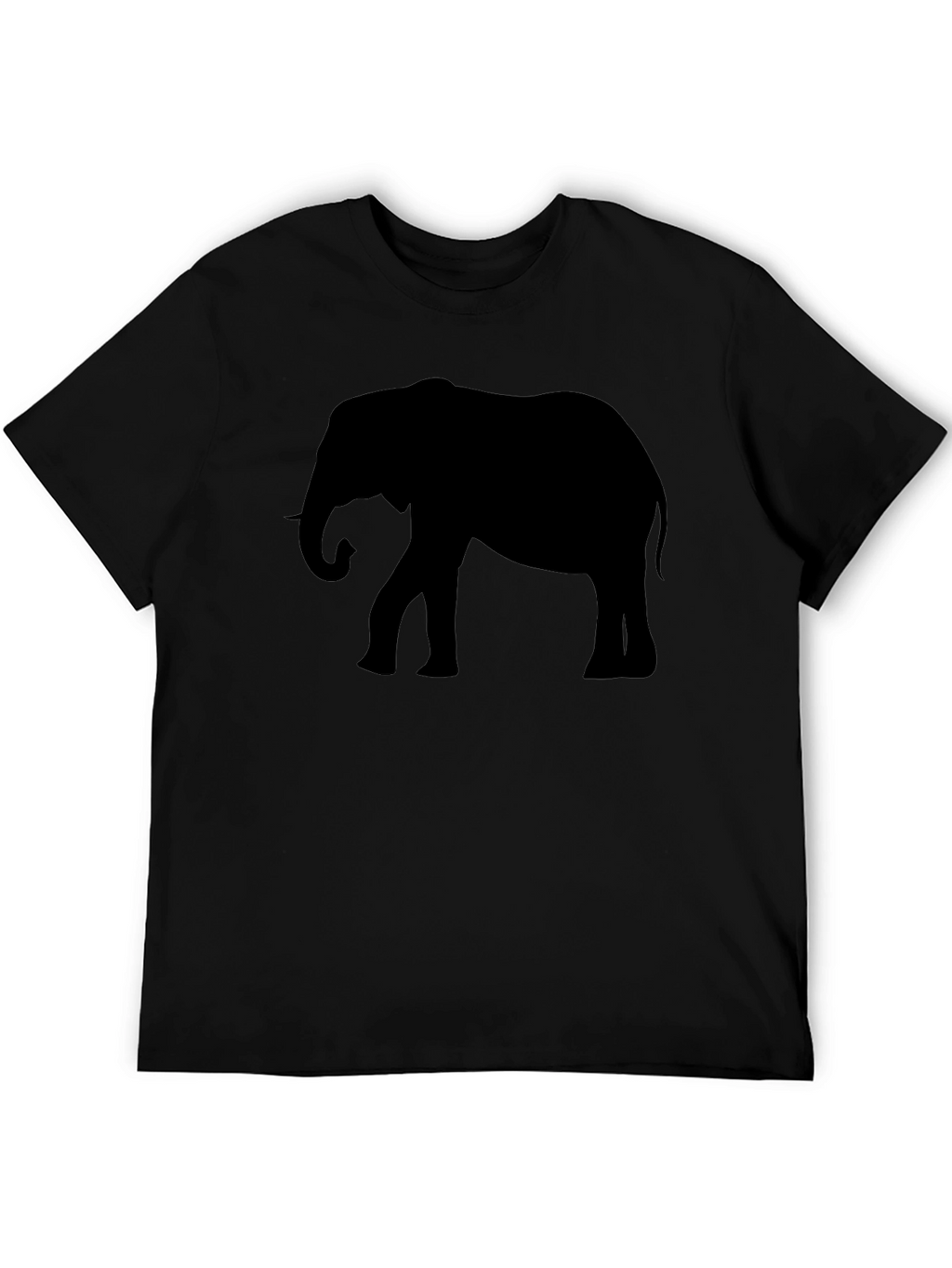Elephant Silhouette Graphic Tee - Black Cotton T-Shirt
