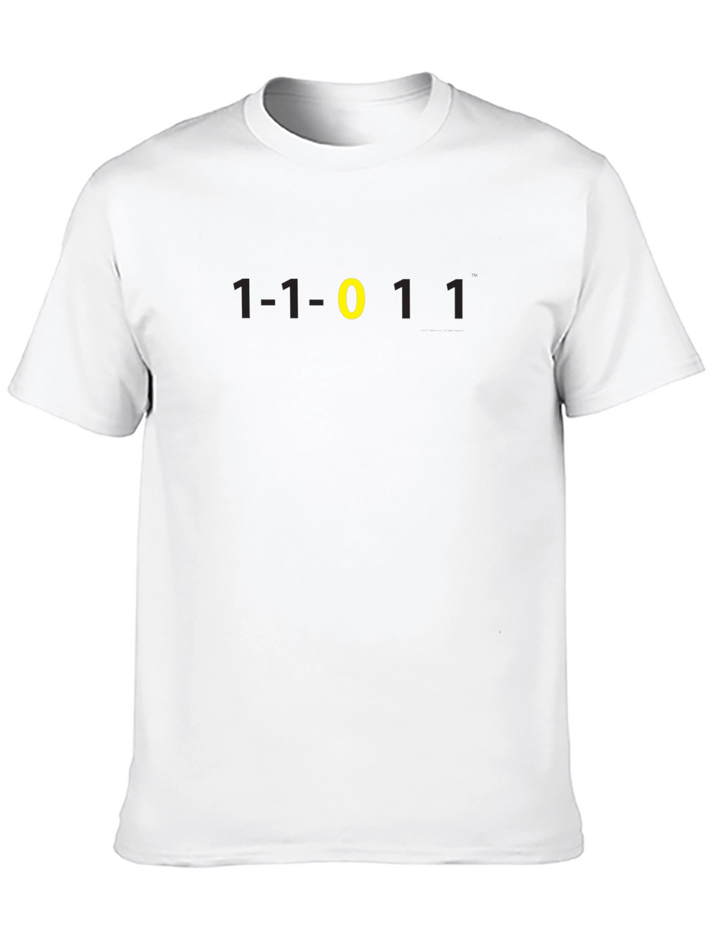 Binary Code T-Shirt - Black Tee with Yellow Zero