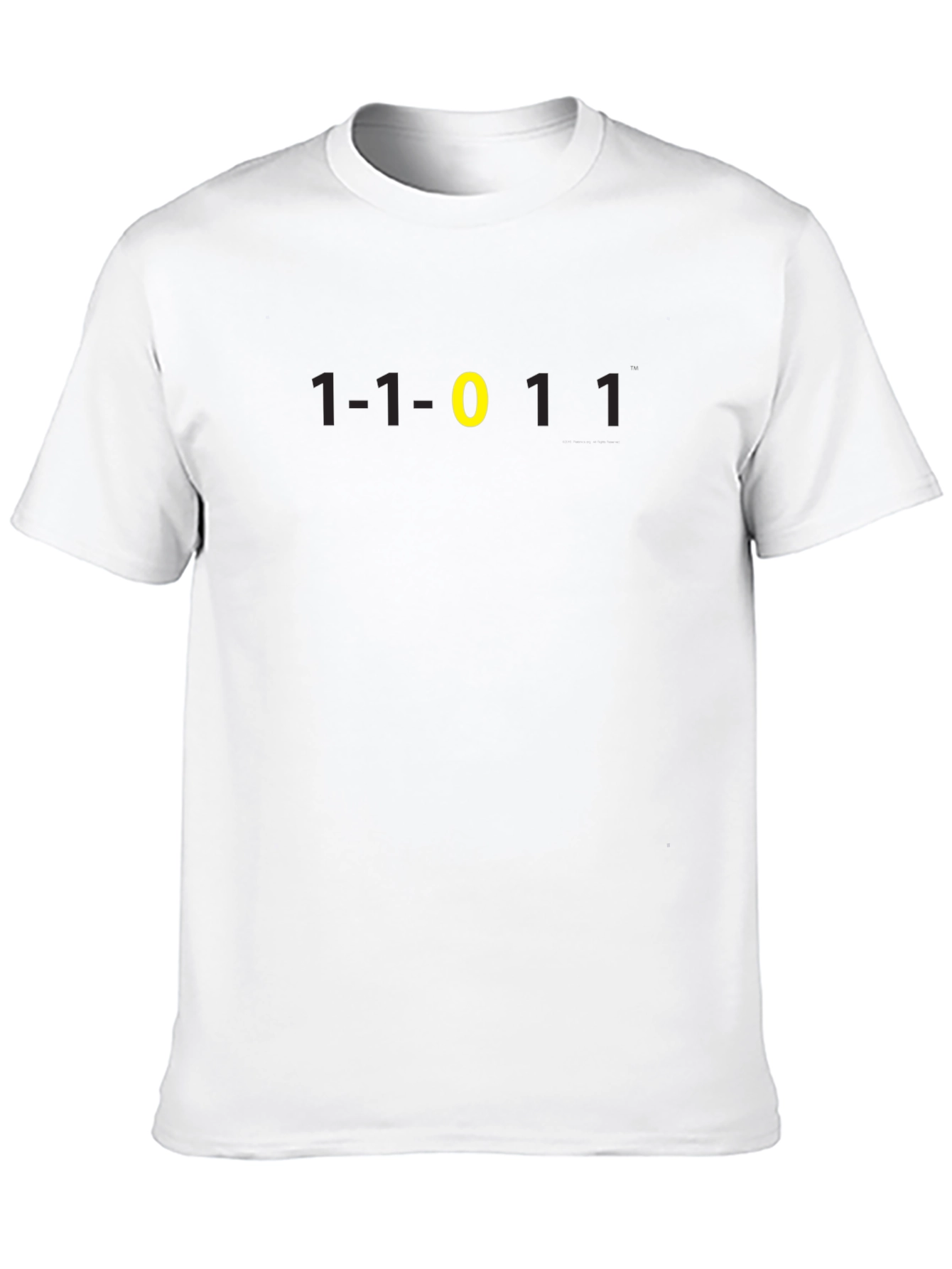 Binary Code T-Shirt - Black Tee with Yellow Zero
