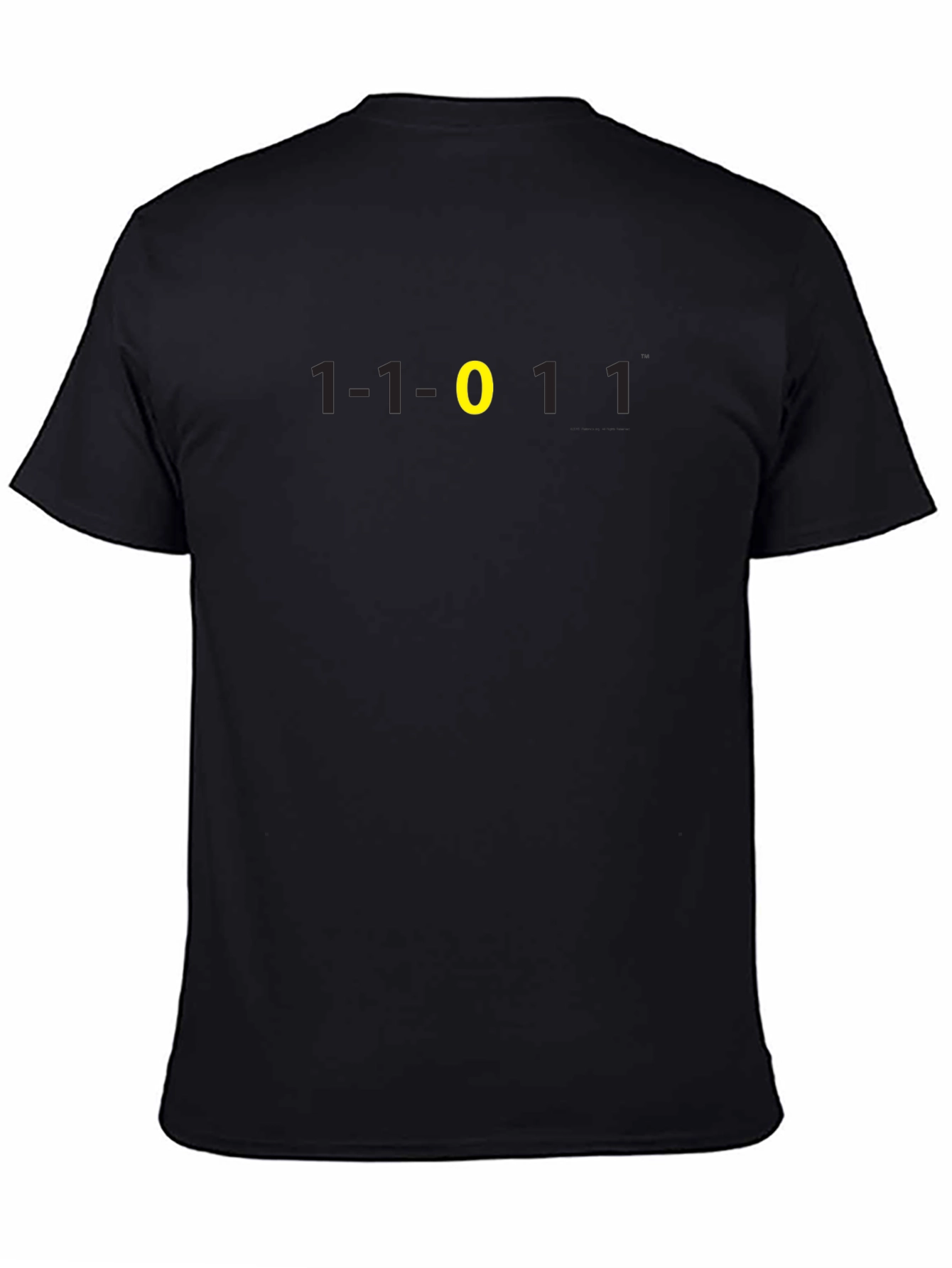 Binary Code T-Shirt - Black Tee with Yellow Zero