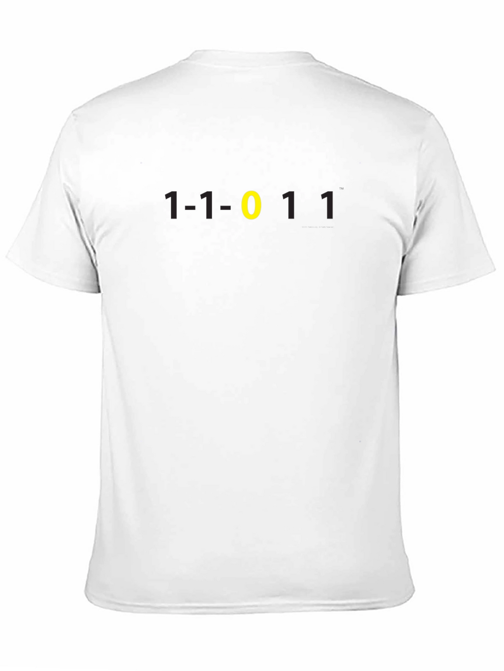 Binary Code T-Shirt - Black Tee with Yellow Zero
