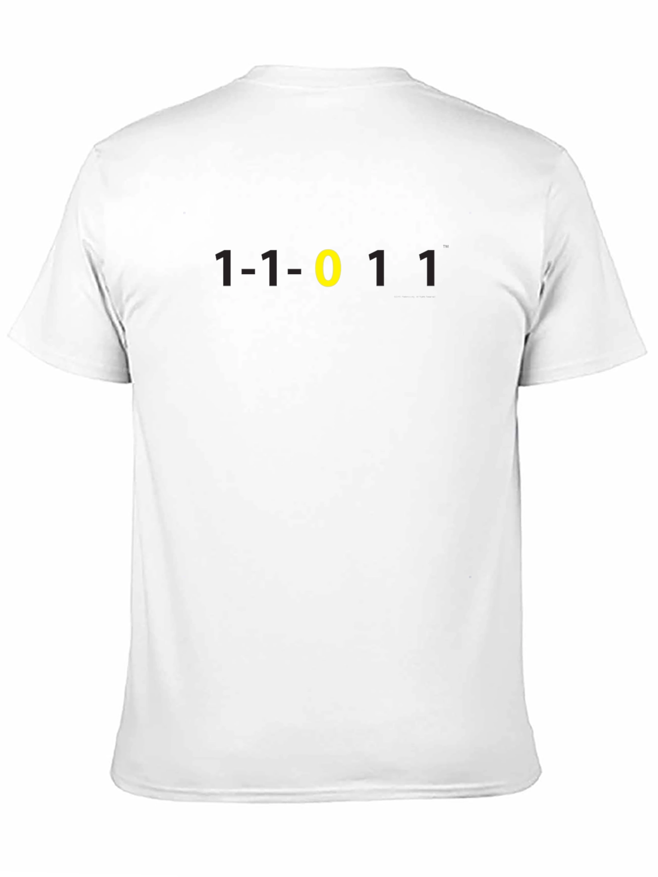 Binary Code T-Shirt - Black Tee with Yellow Zero